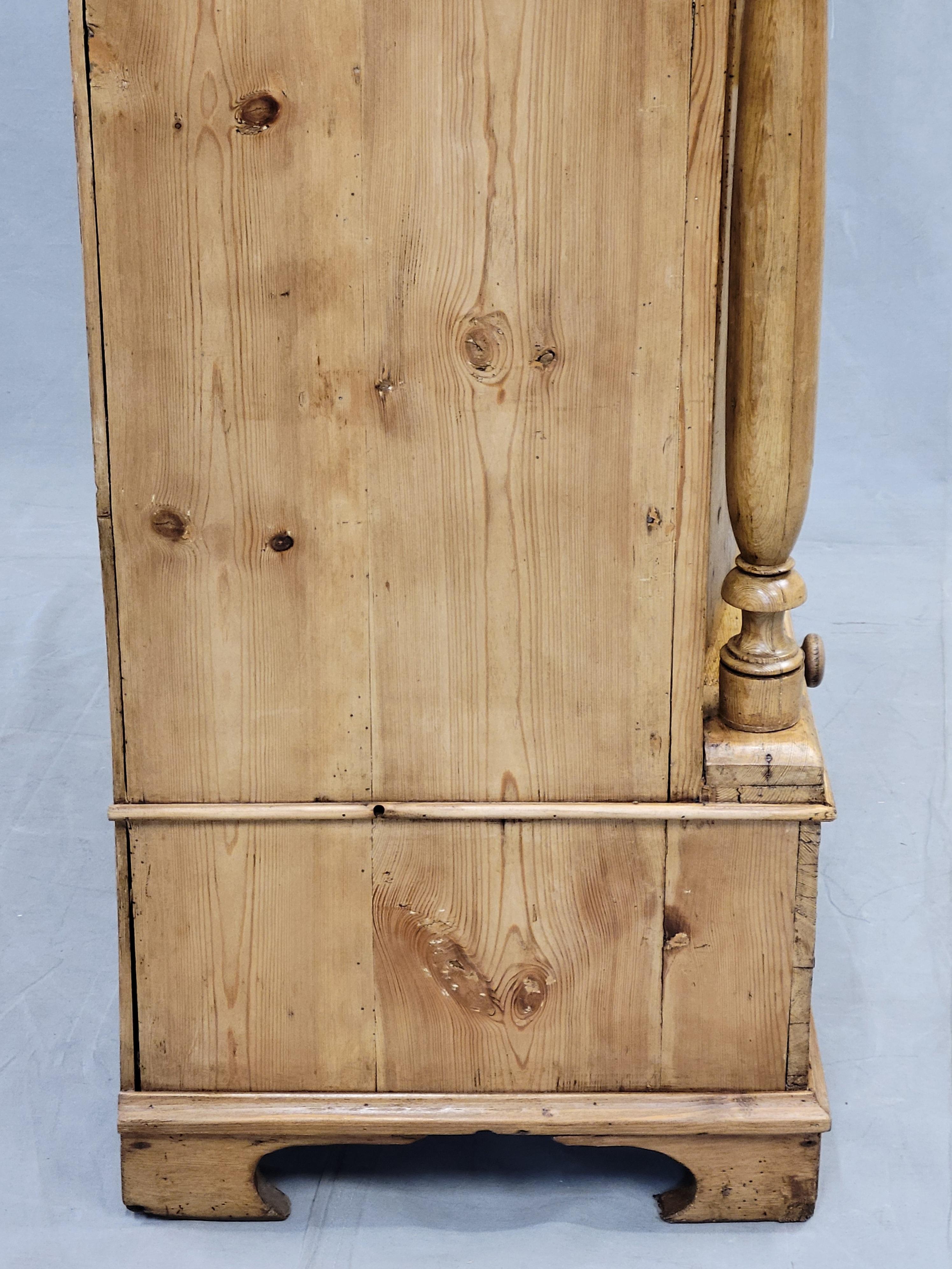 Antique 19th Century Danish Scandinavian Pine Bow Front Armoire Wardrobe In Good Condition In Centennial, CO
