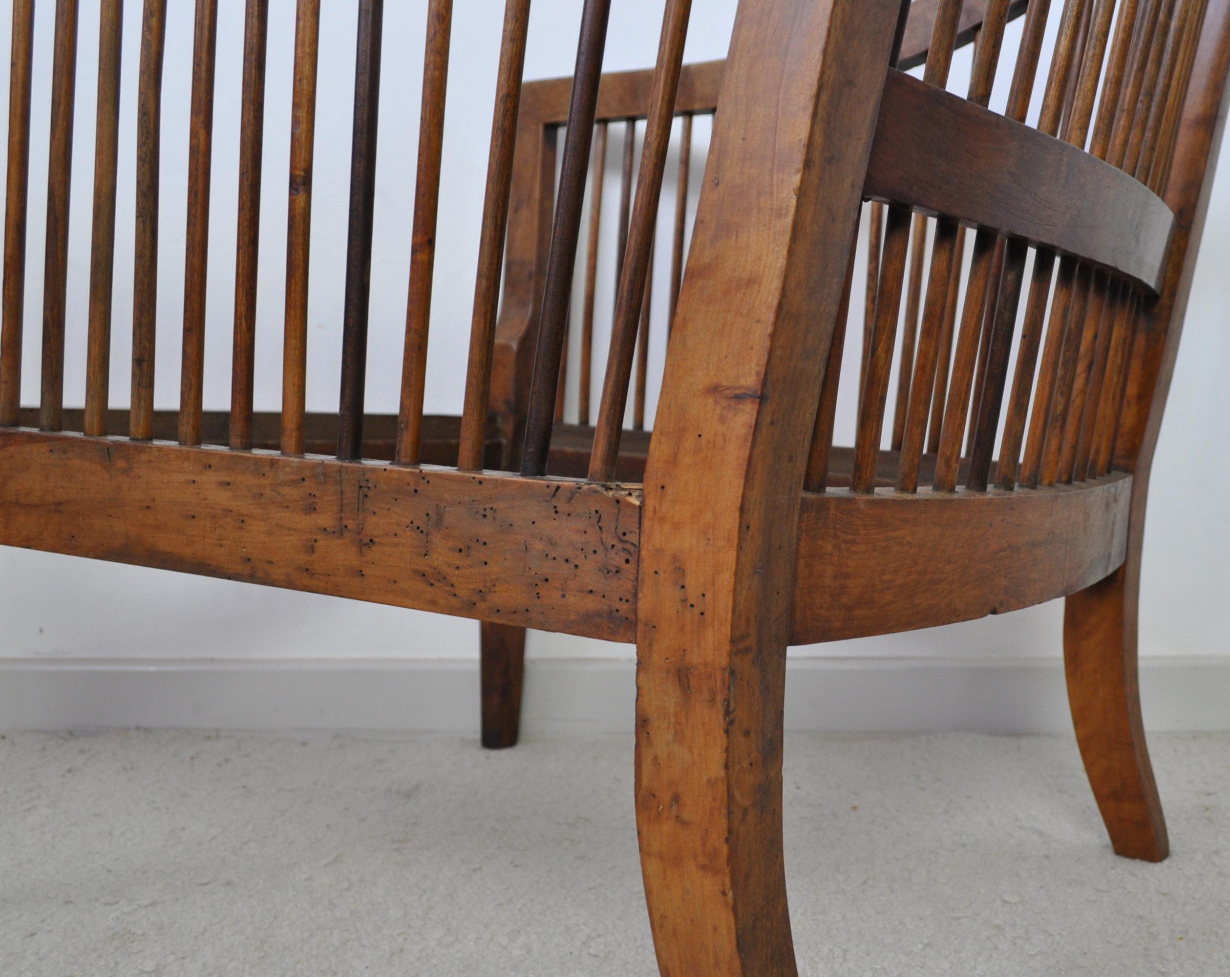 Antique 19th Century Danish Walnut Bergère Chair For Sale 11