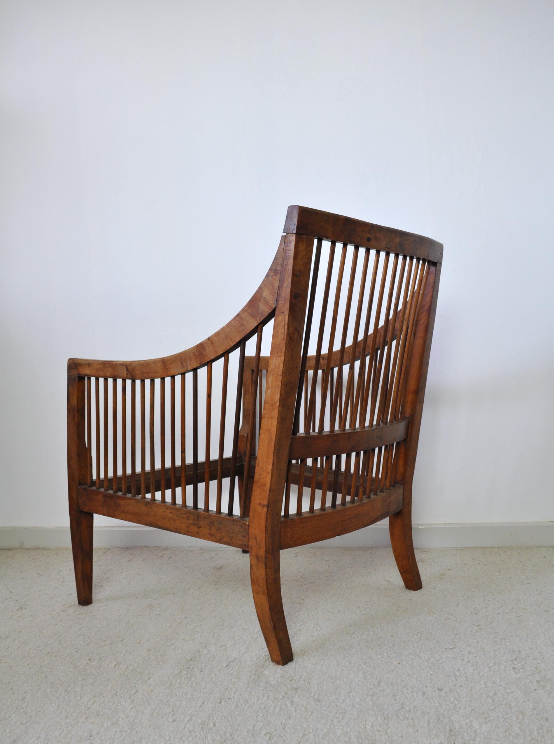 Antique 19th Century Danish Walnut Bergère Chair For Sale 12