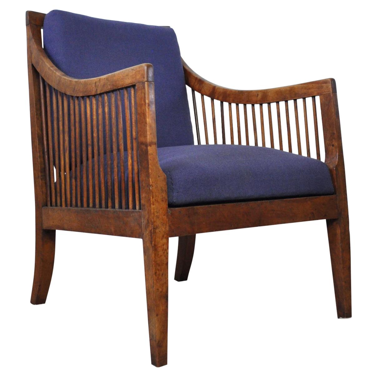Antique 19th Century Danish Walnut Bergère Chair For Sale