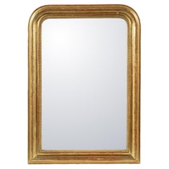 Antique 19th-century Dated French Wheatered Gold Leaf Gilt Louis Philippe Mirror