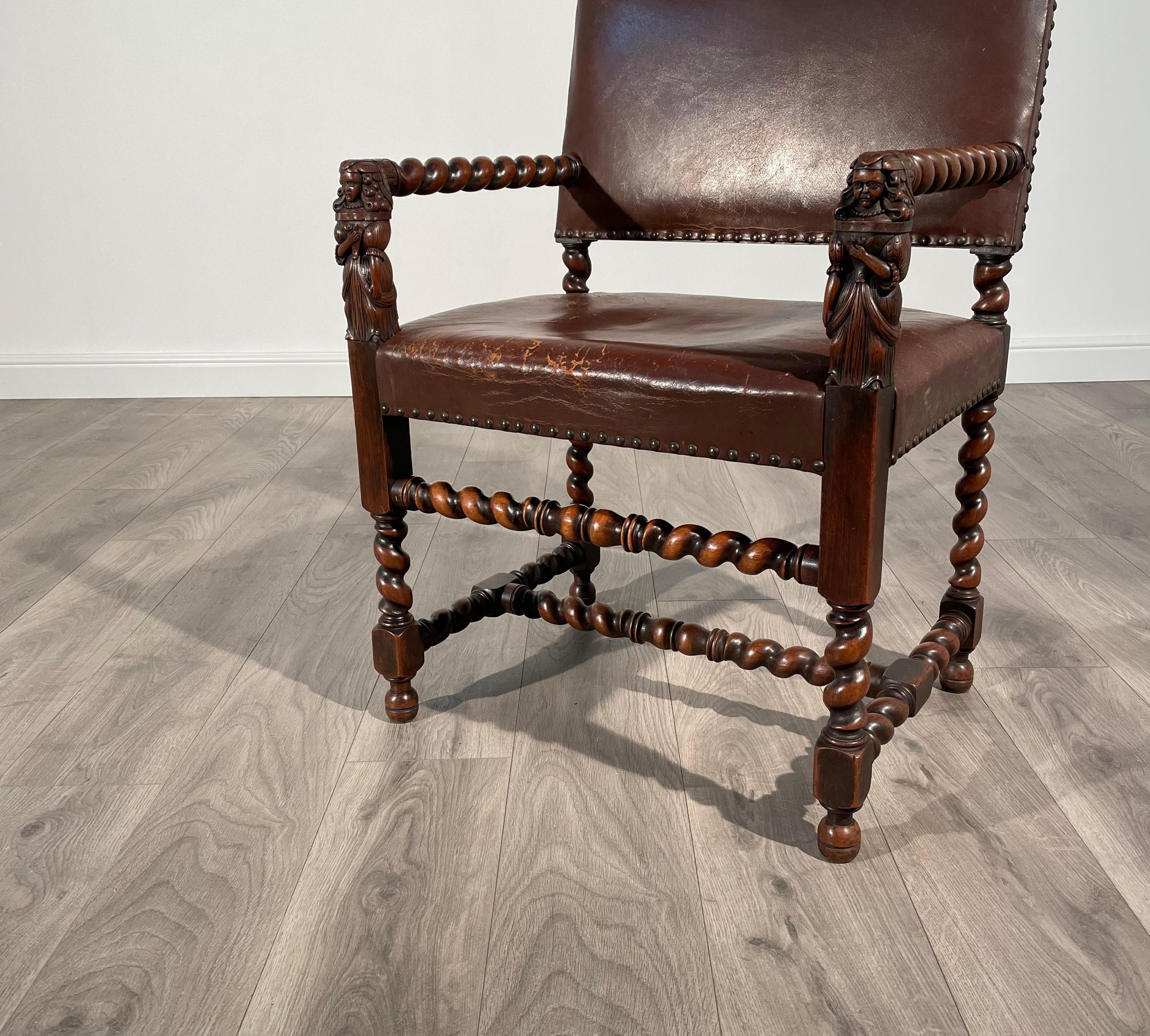 Fauteuil décoratif ancien du 19ème siècle en chêne (REF AF-1871) Bon état - En vente à Ledbury, GB