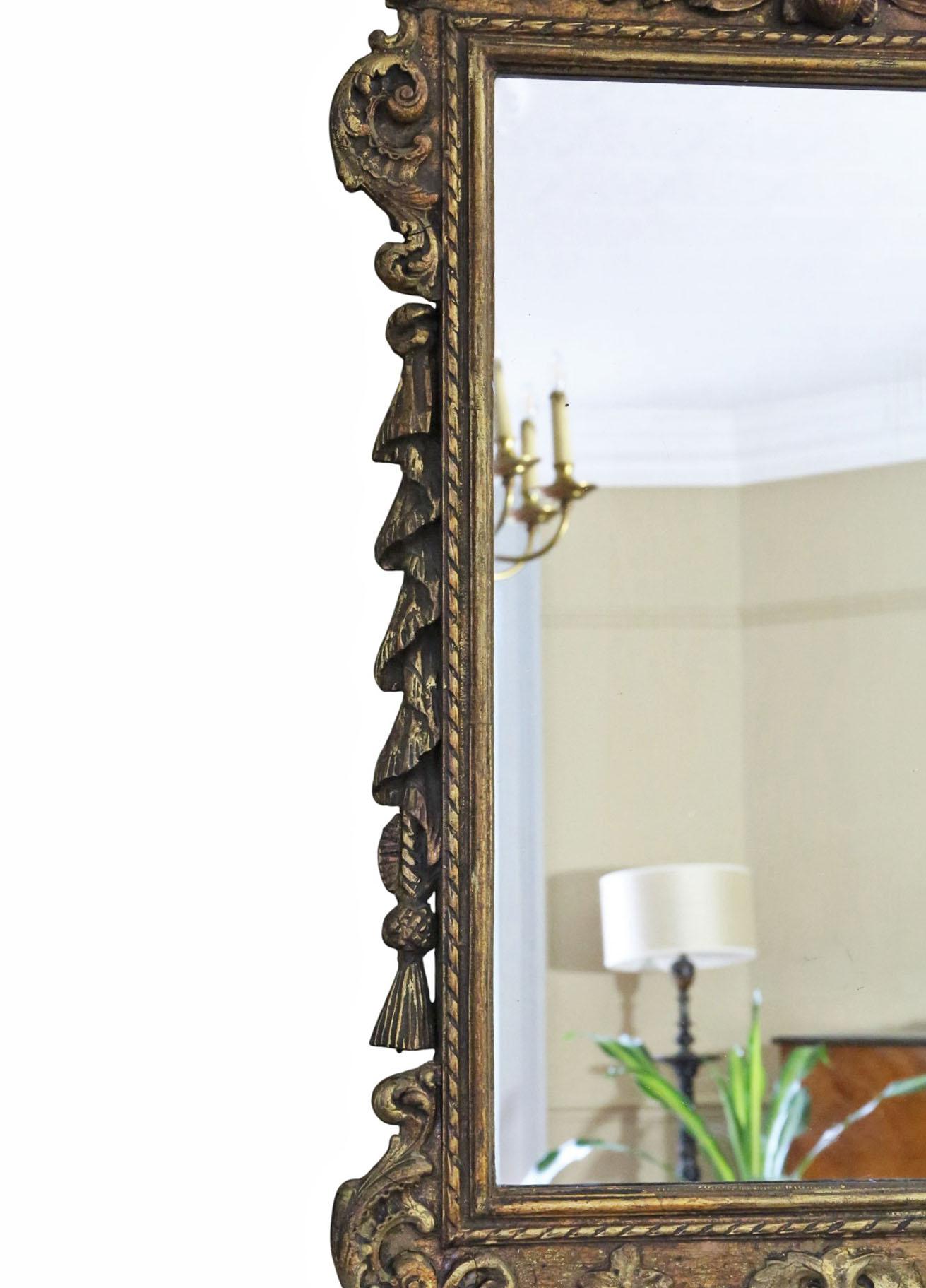 Antique 19ème siècle Decorative Gilt Overmantle Wall Mirror Bon état - En vente à Wisbech, Cambridgeshire