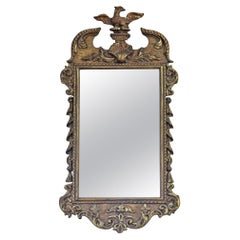 Antique 19ème siècle Decorative Gilt Overmantle Wall Mirror