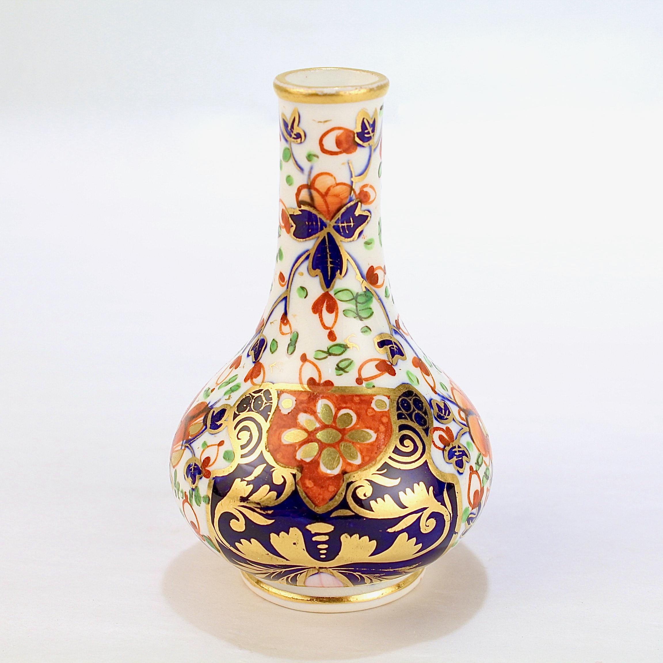 George III Antique 19th Century Derby Porcelain Imari Pattern Cabinet Vase