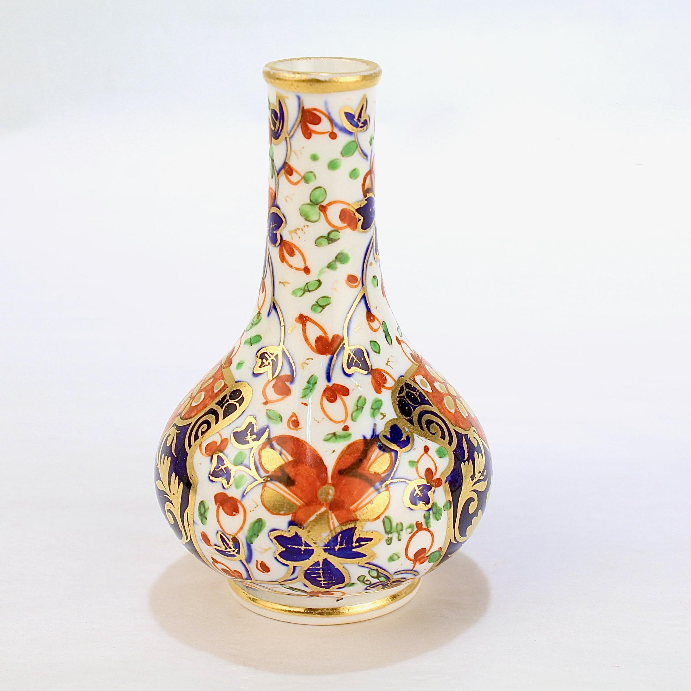 Antique 19th Century Derby Porcelain Imari Pattern Cabinet Vase 1