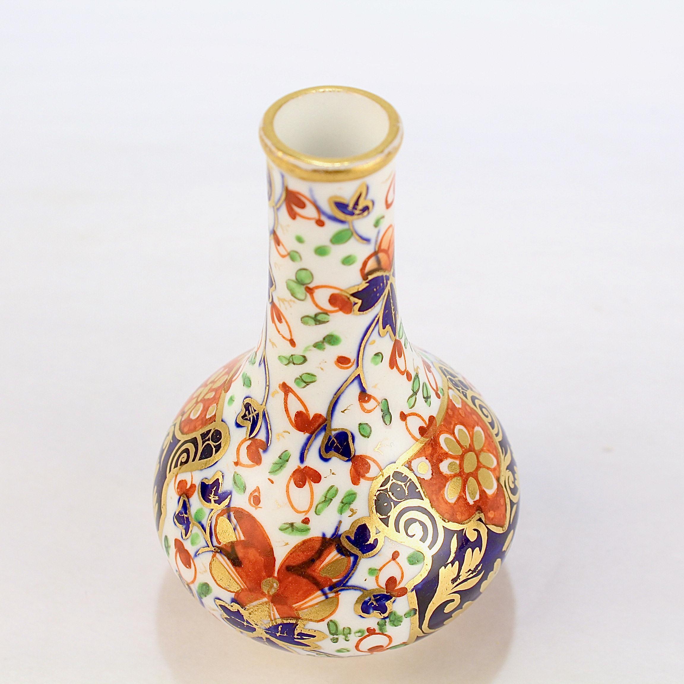Antique 19th Century Derby Porcelain Imari Pattern Cabinet Vase 2