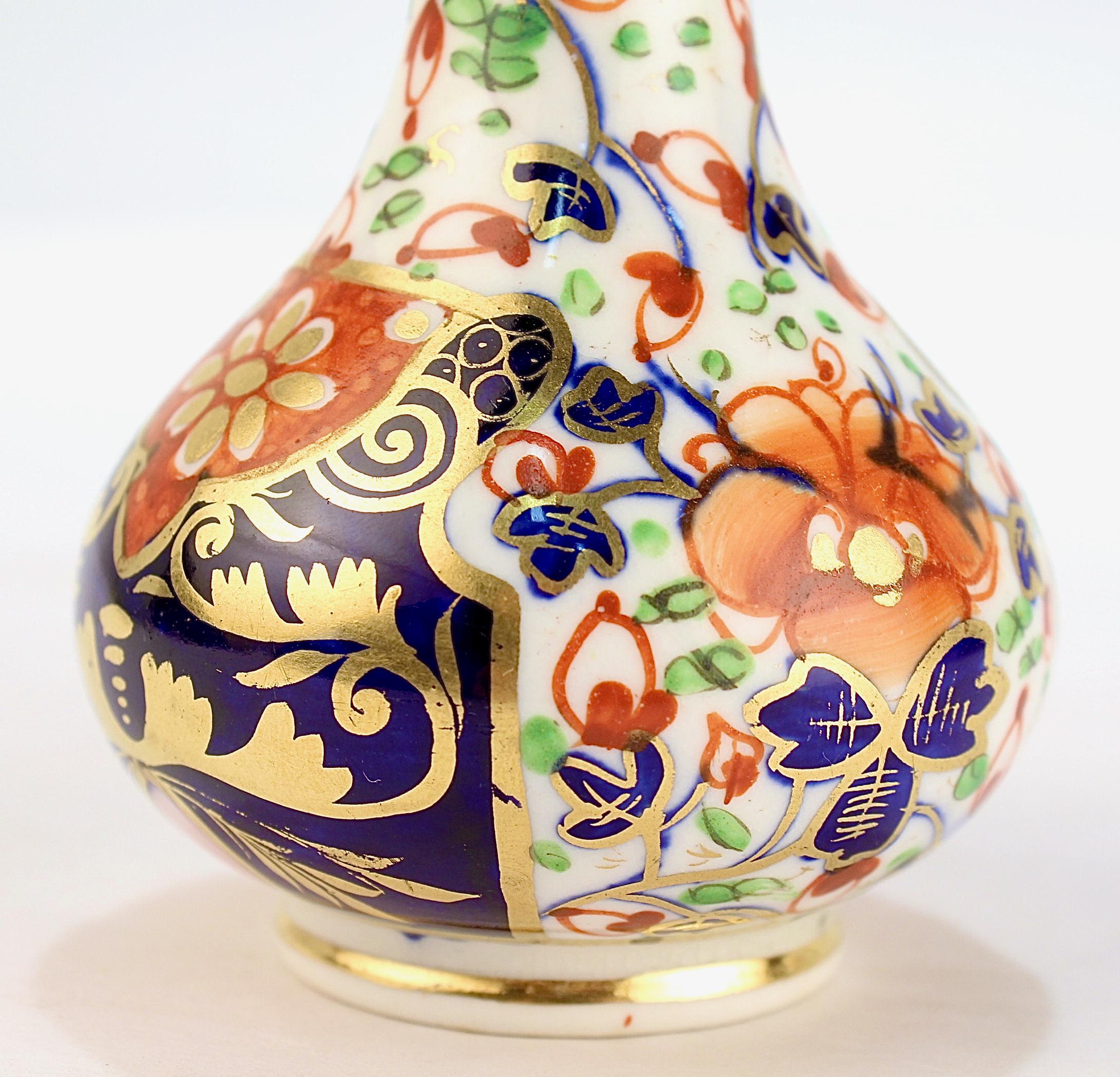 Antique 19th Century Derby Porcelain Imari Pattern Cabinet Vase 4