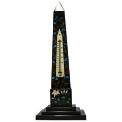 Antique 19th Century Derbyshire Pietra Dura Obelisk Thermometer Made from Slate