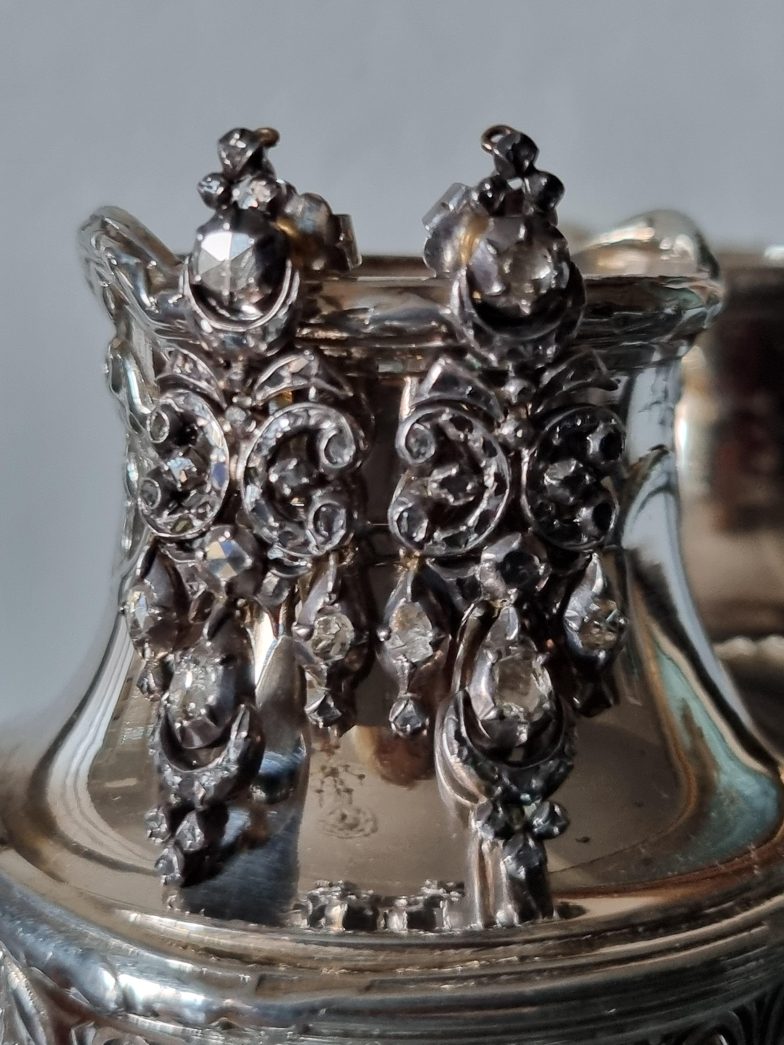 Antique 19th Century Diamond Chandelier Earrings. (Iberian, Georgian). 1