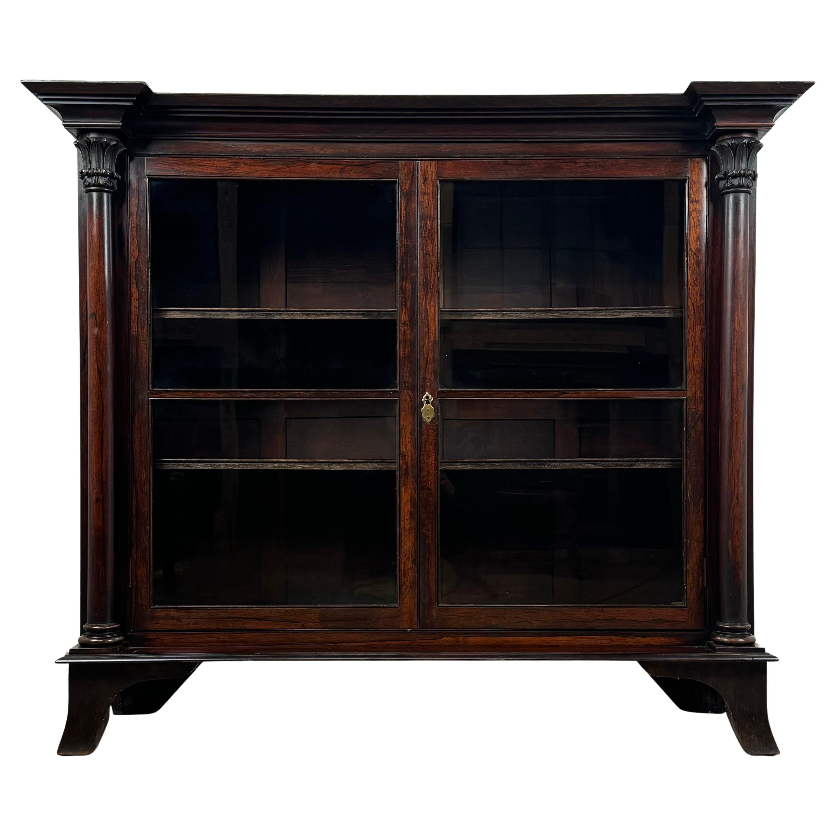 Antiker Vitrinenschrank aus Rosenholz aus dem 19. Jahrhundert ( REF AF-3616 )