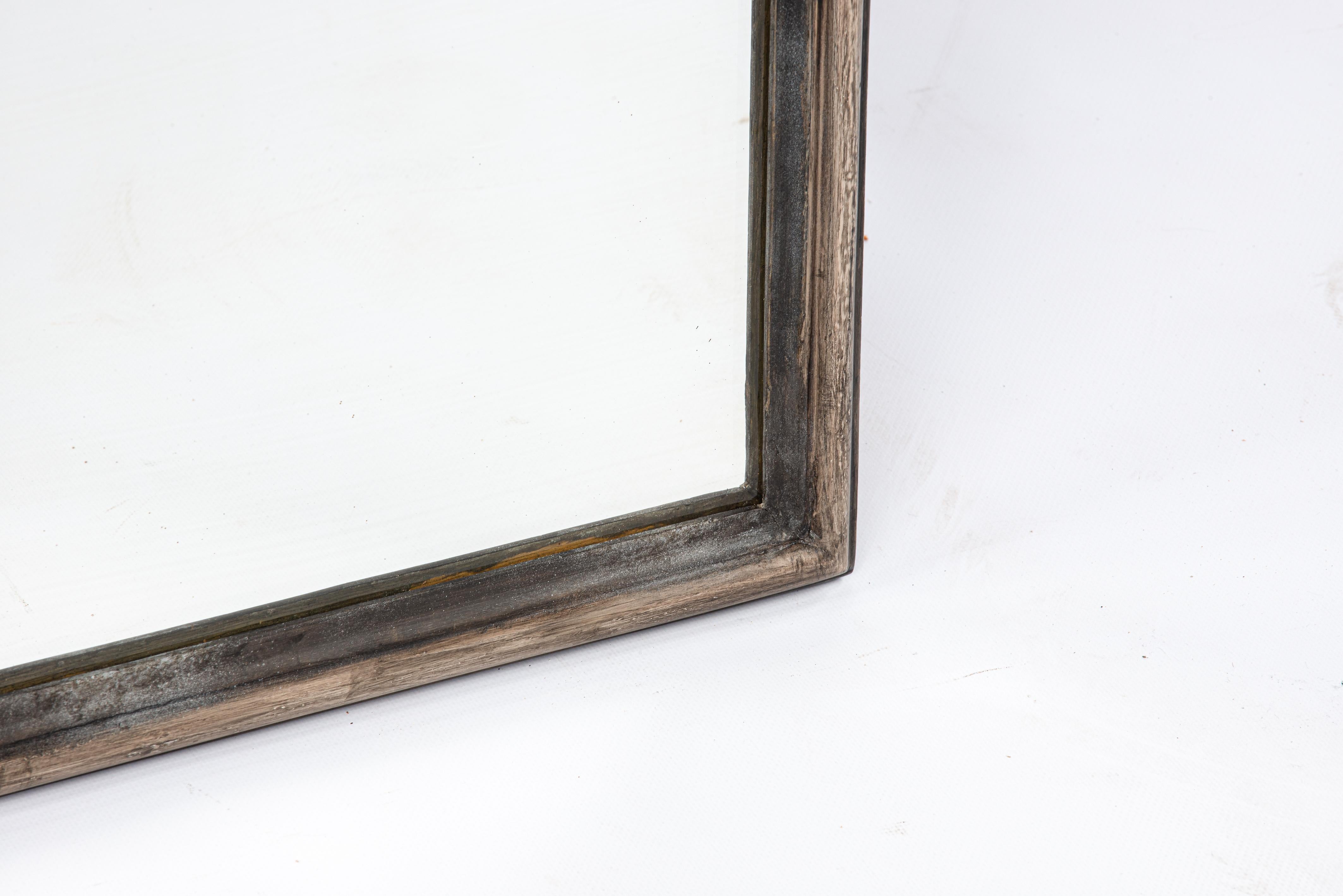 Gilt Antique 19th Century distressed Louis Philippe French Pier Mirror with Crest For Sale