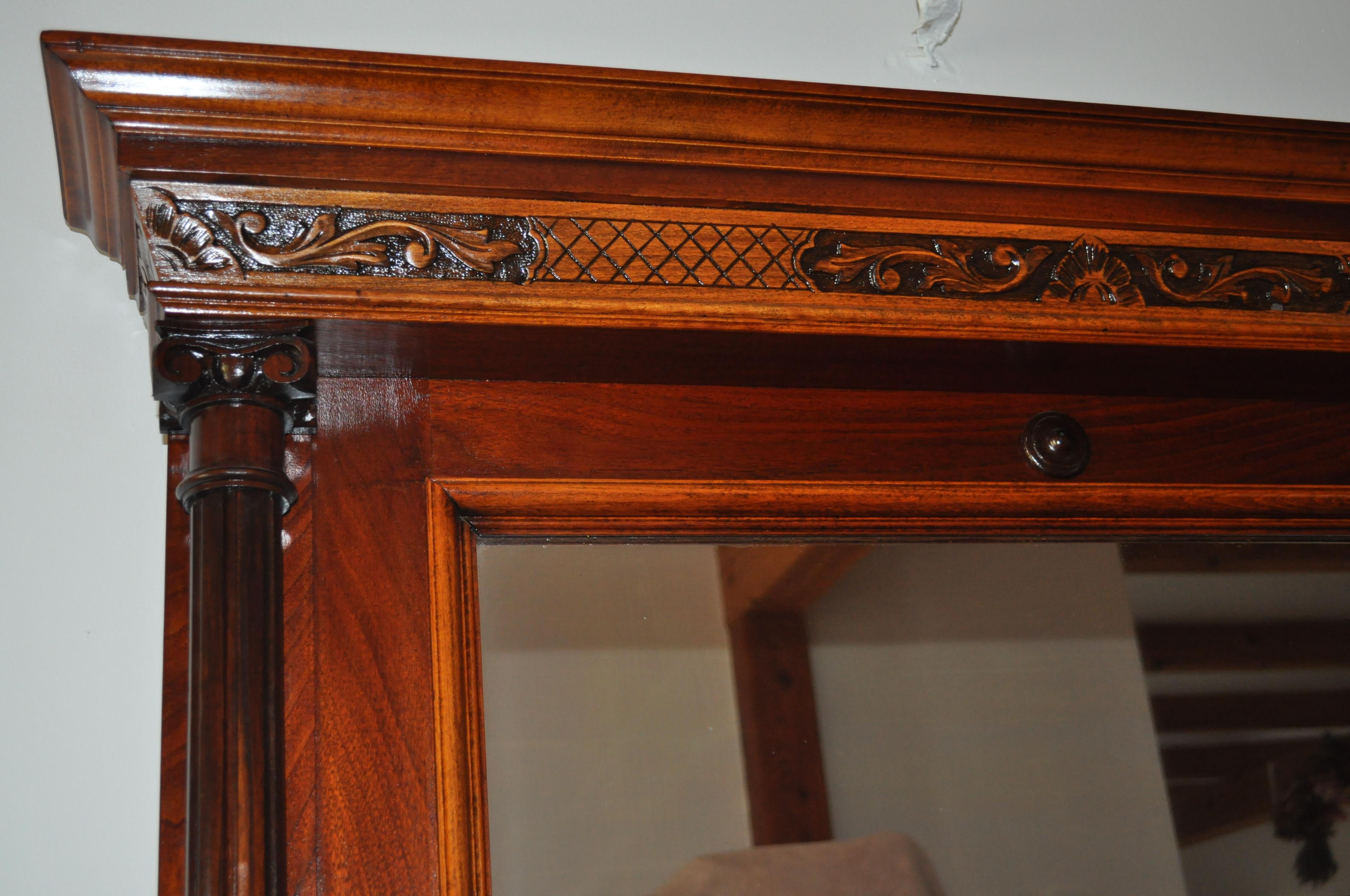 Antique 19th Century Distressed Mirror in Original Frame In Good Condition For Sale In Lábatlan, HU