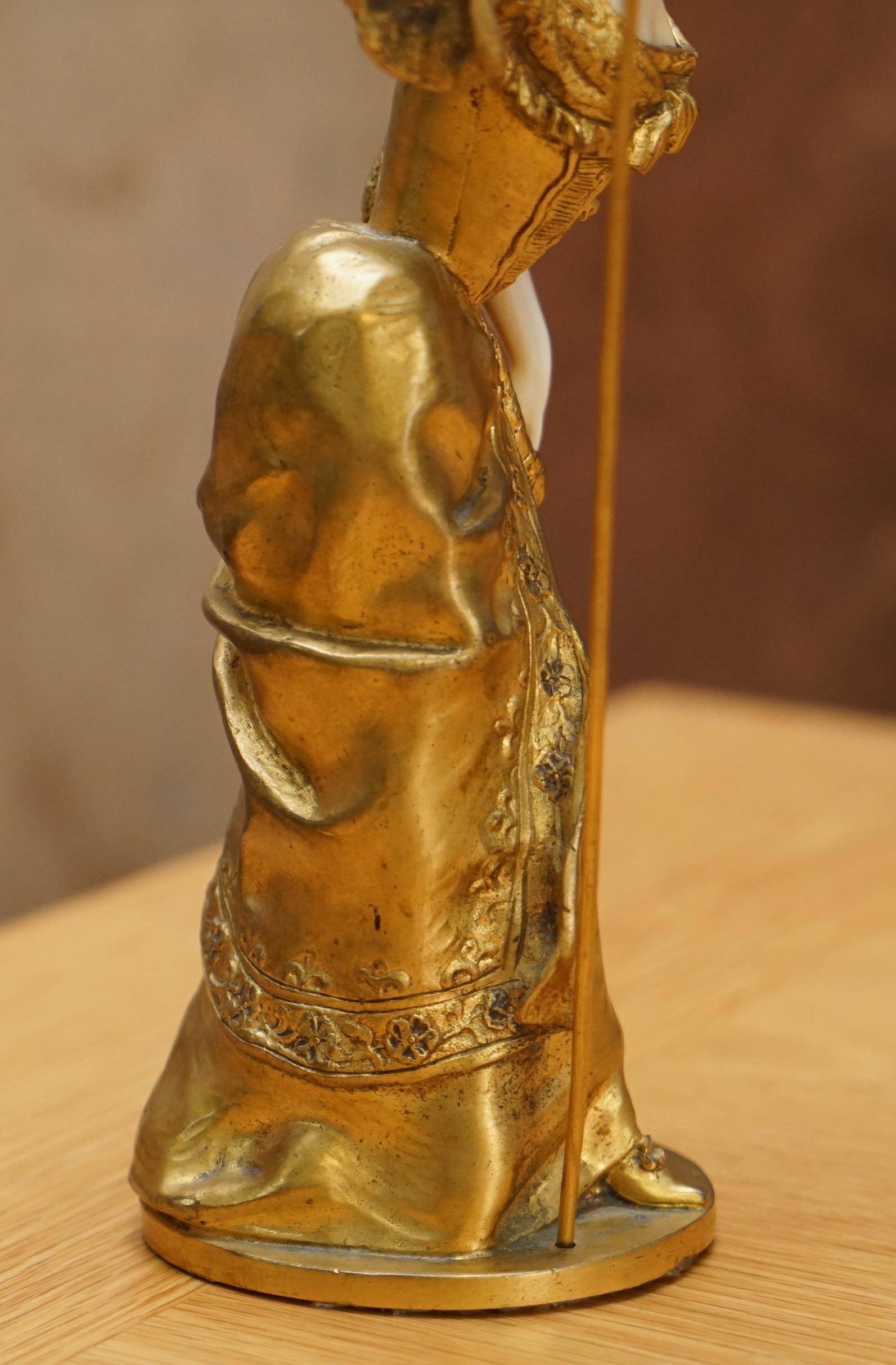 Statue française du 19ème siècle Dominique Alonzo 1910-30 en bronze doré estampillée en vente 10