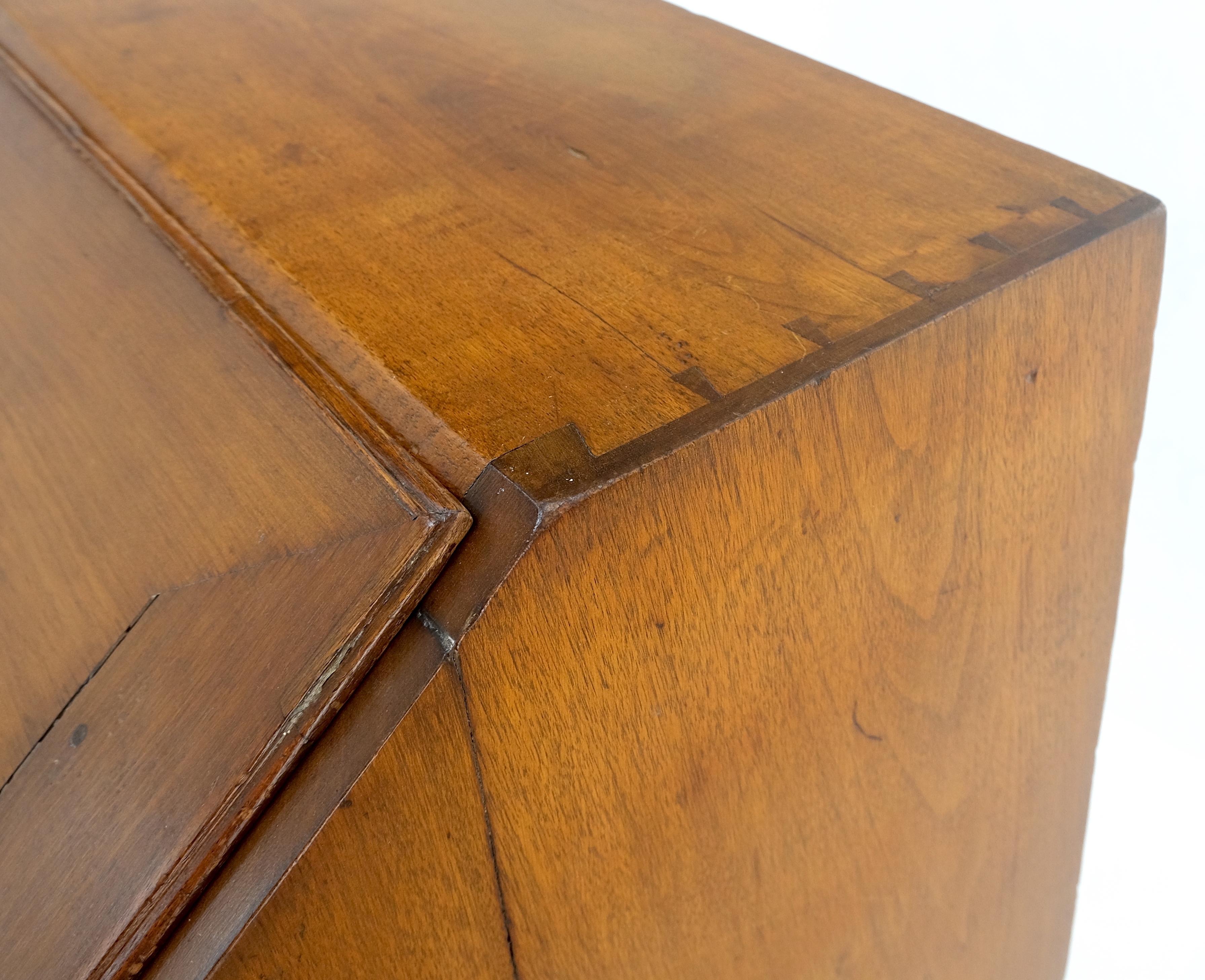 Walnut Antique 19th Century Dovetail Joints Secretary Drop Front Desk w Drawers Dresser For Sale