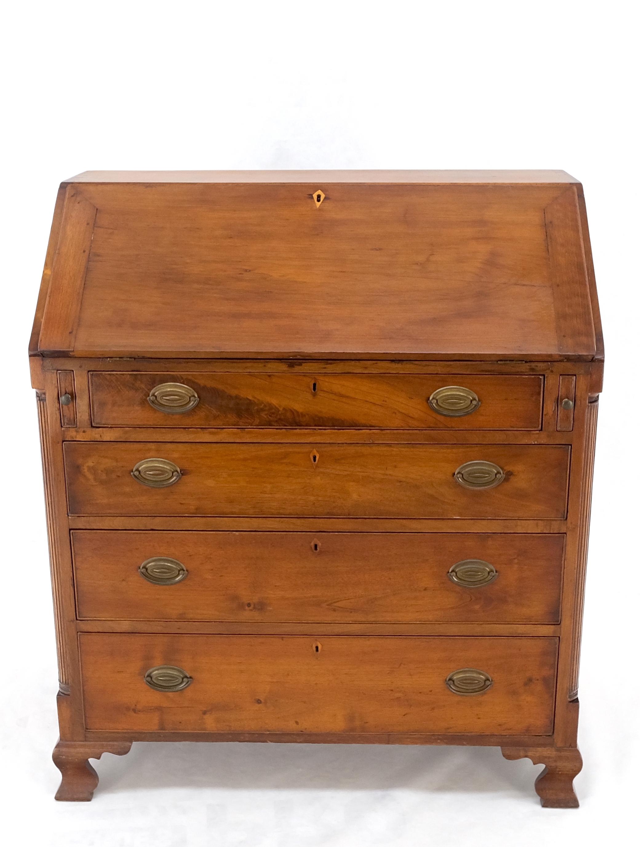 Antique 19th Century Dovetail Joints Secretary Drop Front Desk w Drawers Dresser For Sale 4