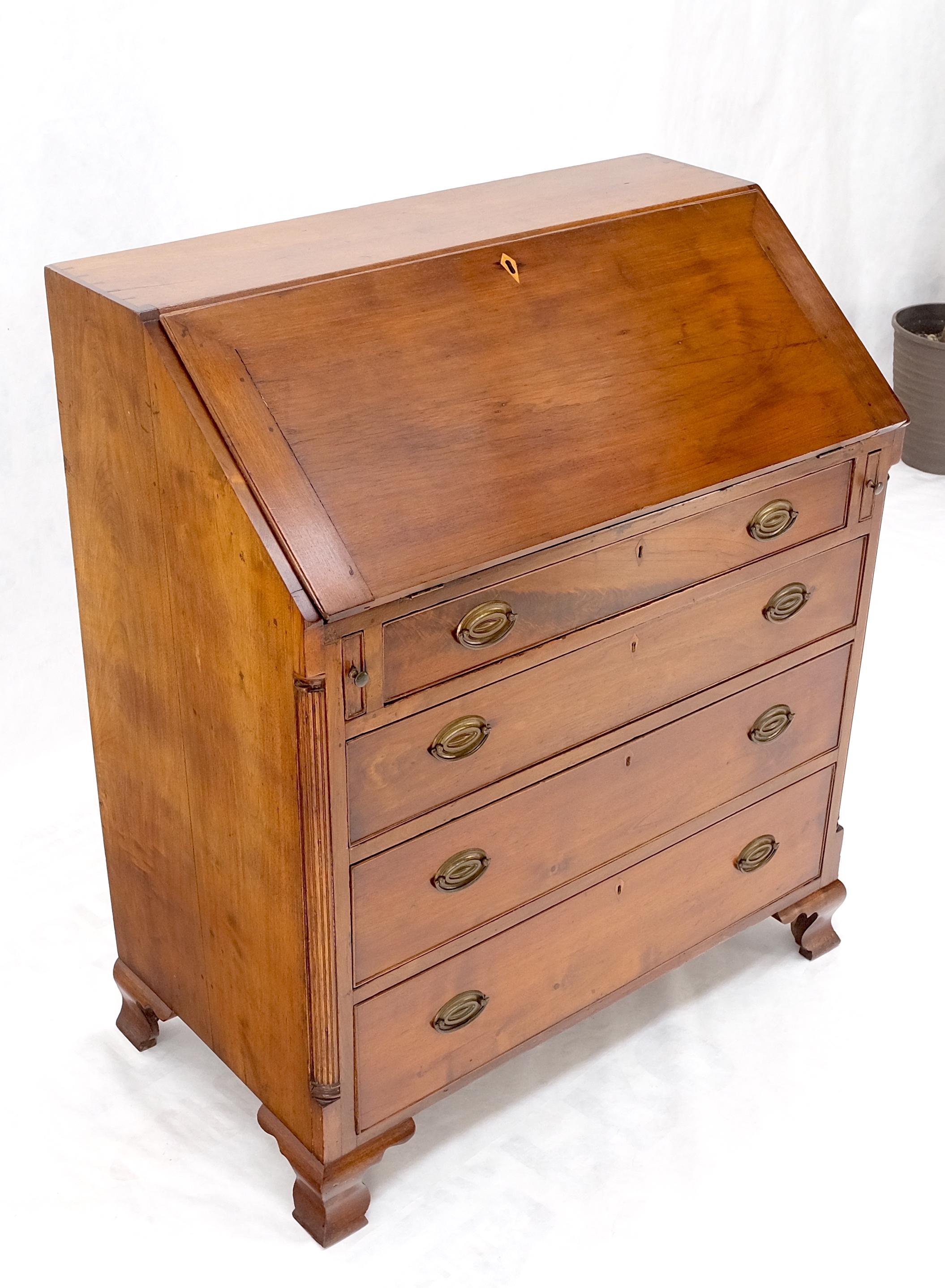 Antique 19th Century Dovetail Joints Secretary Drop Front Desk w Drawers Dresser For Sale 5