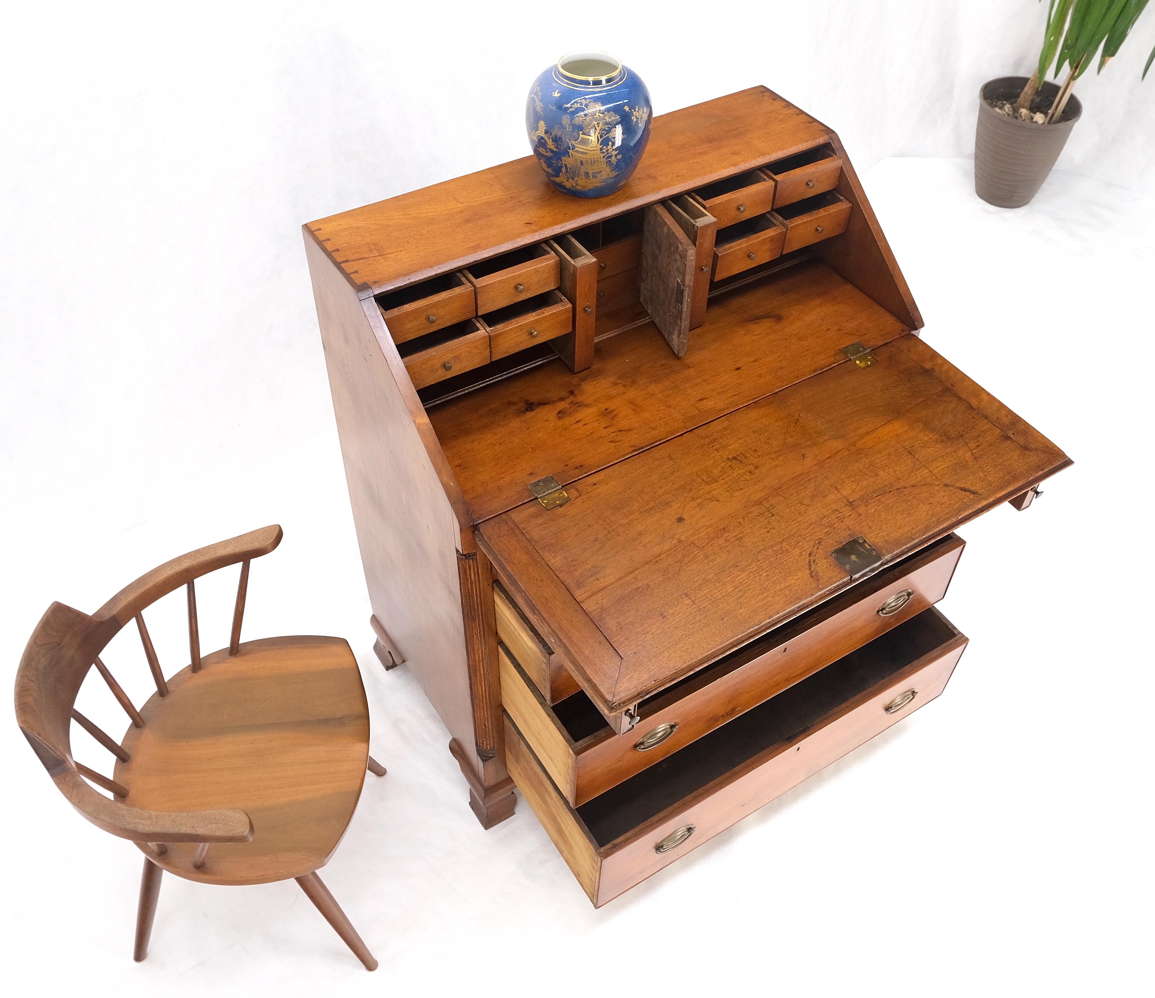 Antique 19th Century Dovetail Joints Secretary Drop Front Desk w Drawers Dresser For Sale 7