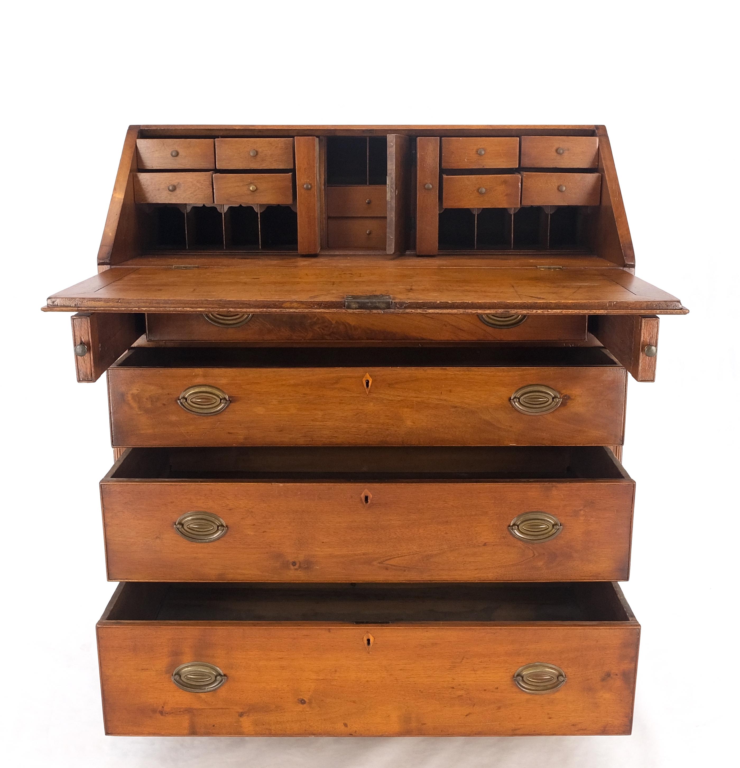 Antique 19th Century Dovetail Joints Secretary Drop Front Desk w Drawers Dresser For Sale 8