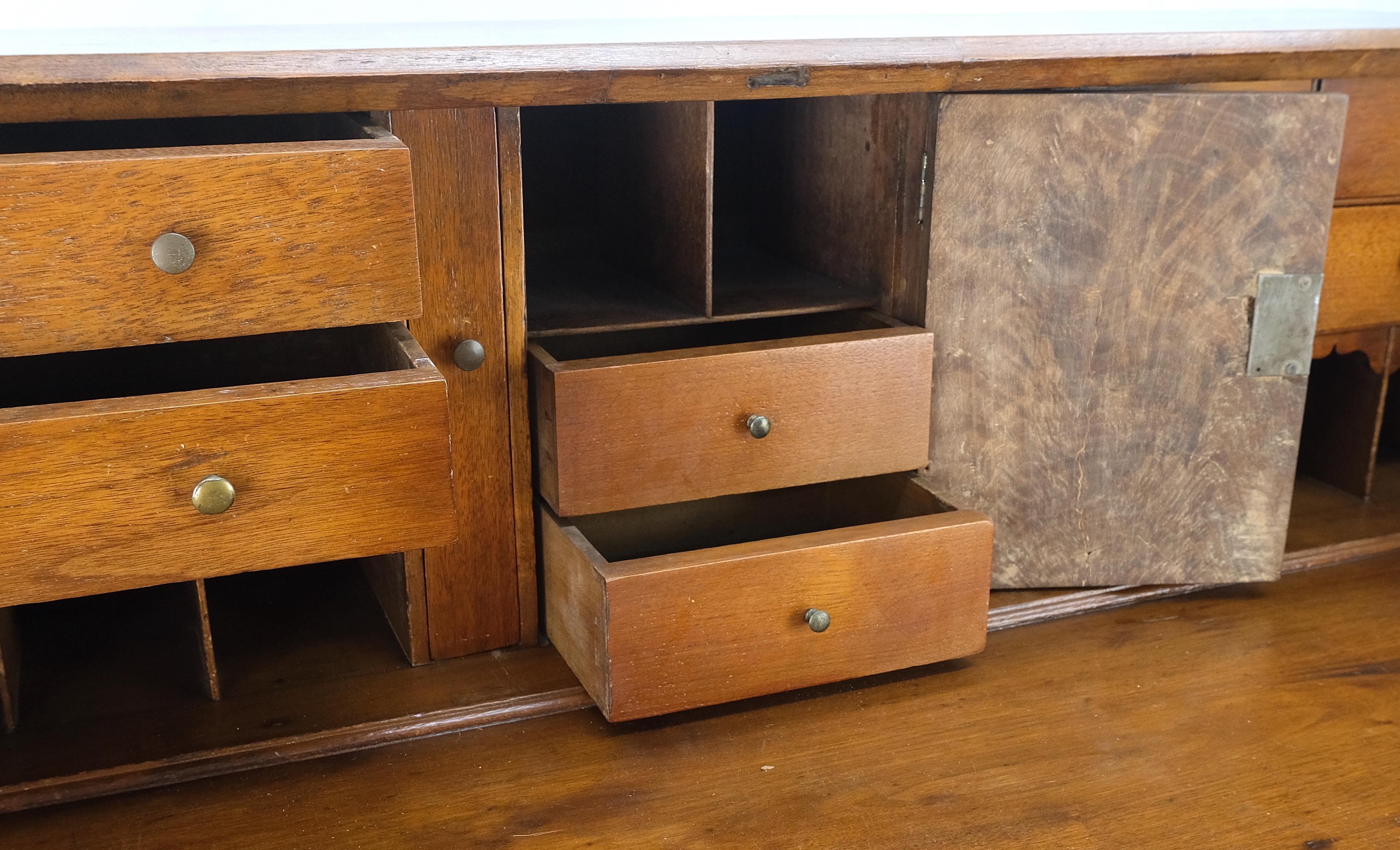 Federal Antique 19th Century Dovetail Joints Secretary Drop Front Desk w Drawers Dresser For Sale