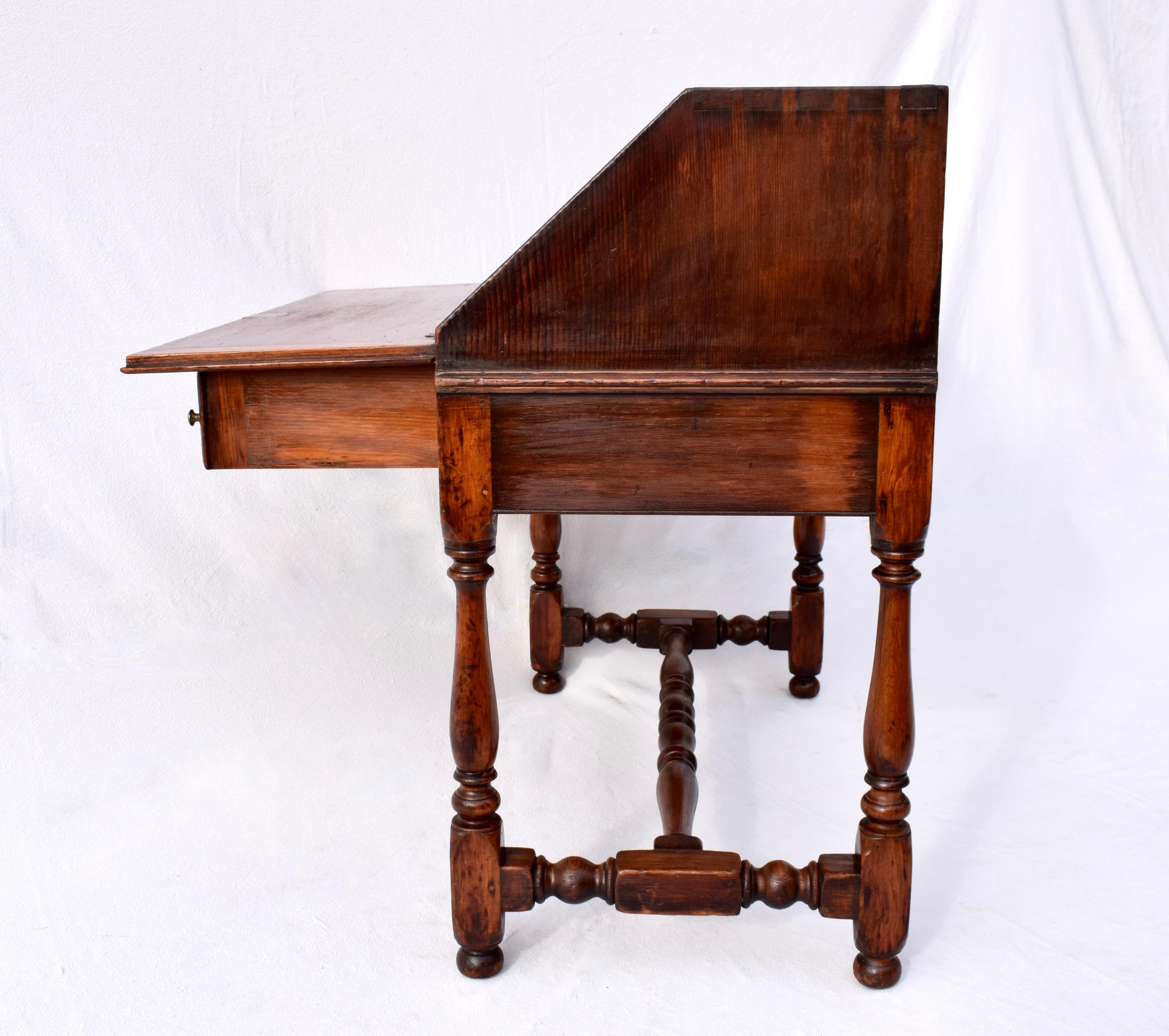Antique 19th Century Dovetail Joints Secretary Drop Front Writing Desk 6