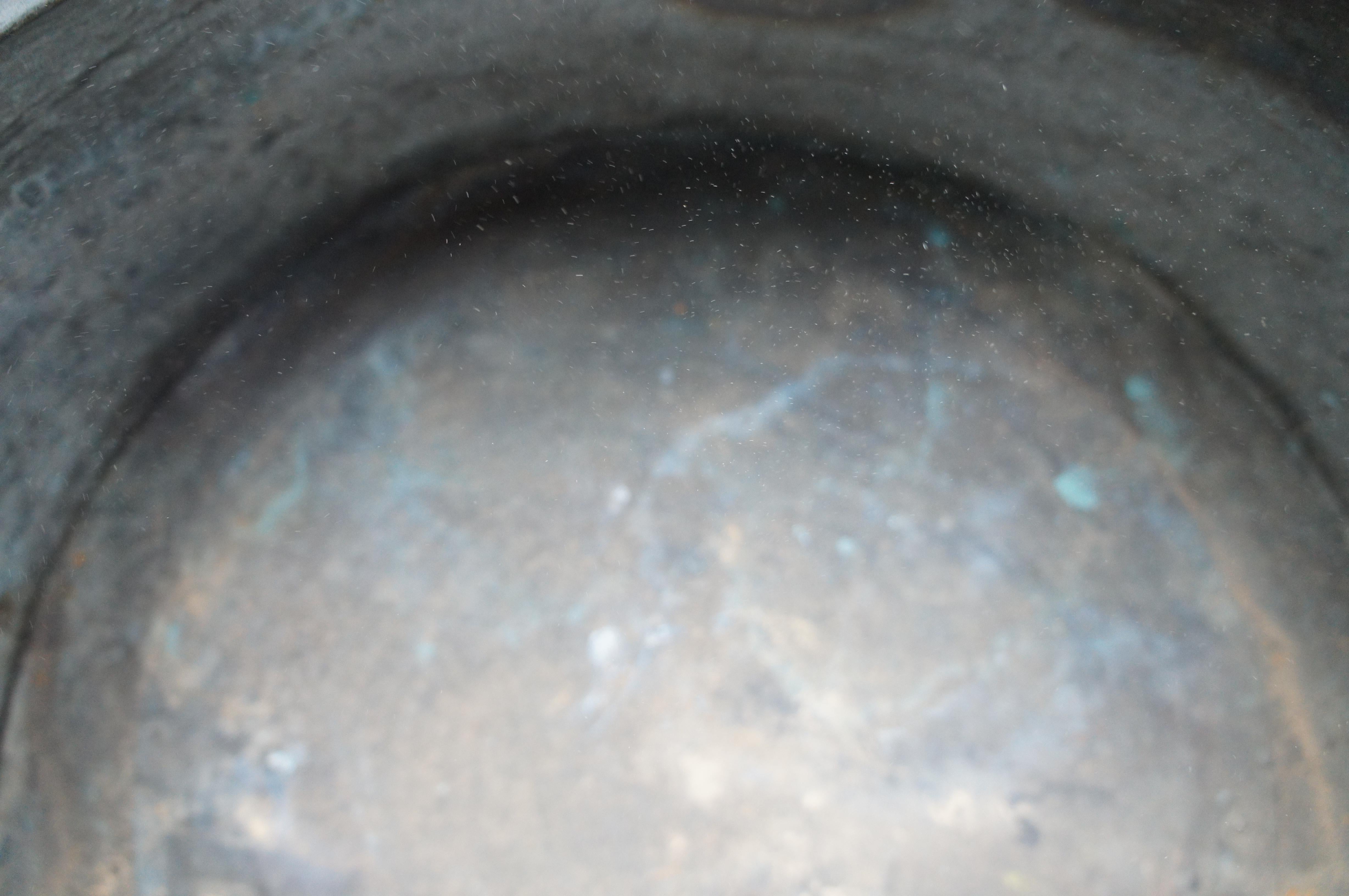 Antike 19. Jahrhundert Dovetailed Kupfer geschmiedet Eisen Apfel Butter Cauldron Topf 22