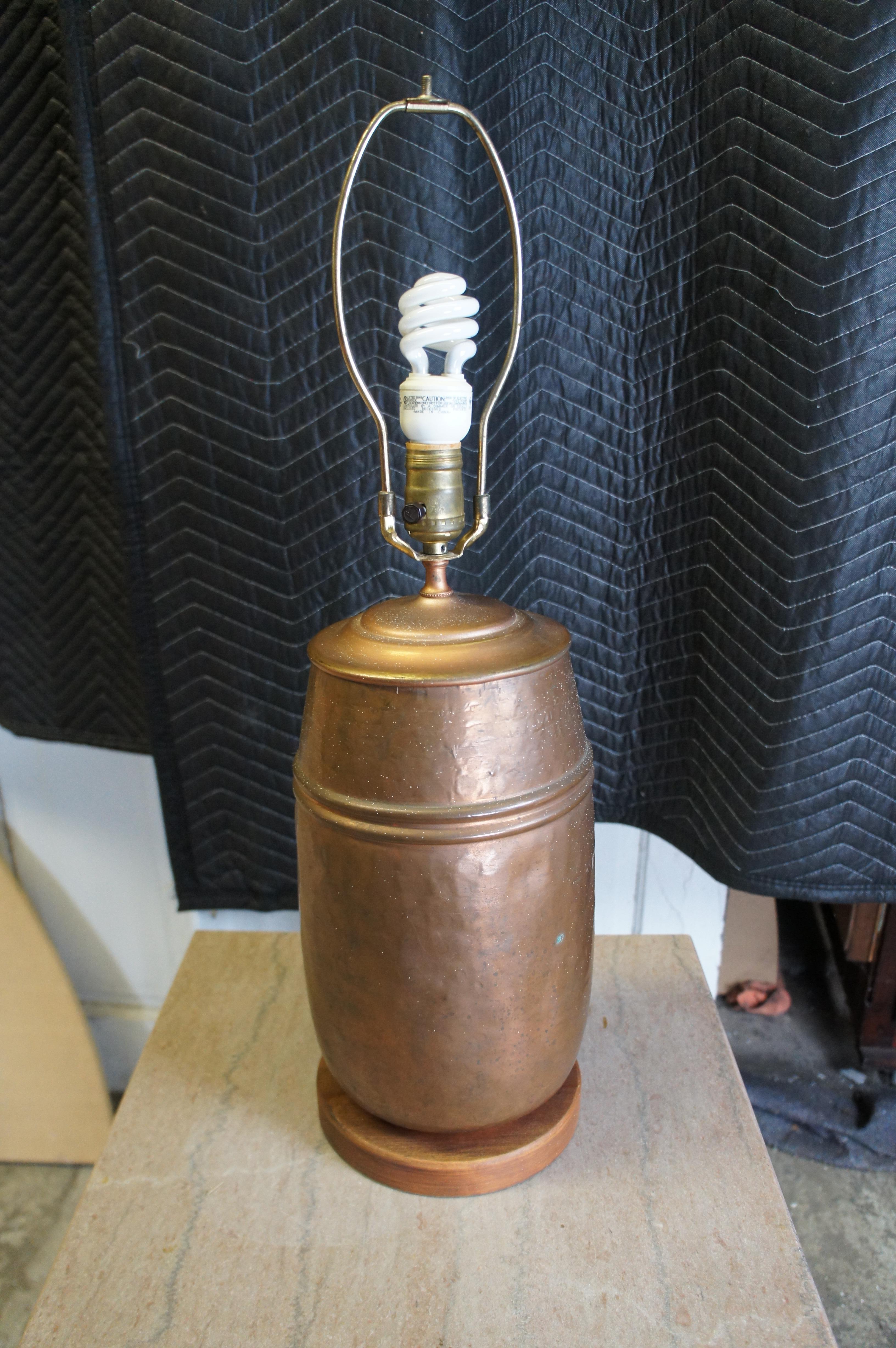 Antique 19th Century Dovetailed Copper Urn Converted Table Lamp Pot Cannister For Sale 6
