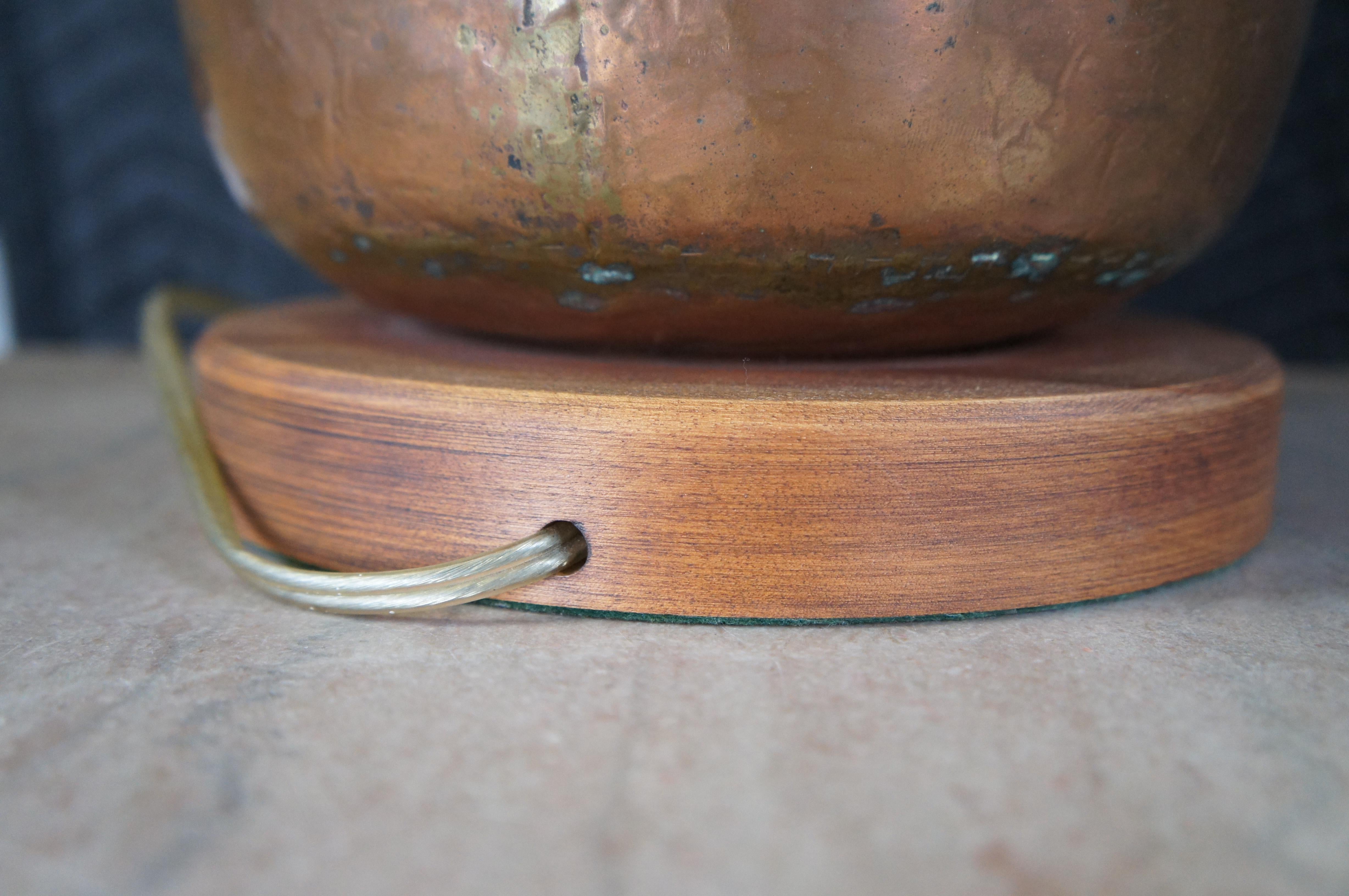 Antique 19th Century Dovetailed Copper Urn Converted Table Lamp Pot Cannister For Sale 4
