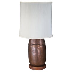 Antique 19th Century Dovetailed Copper Urn Converted Table Lamp Pot Cannister