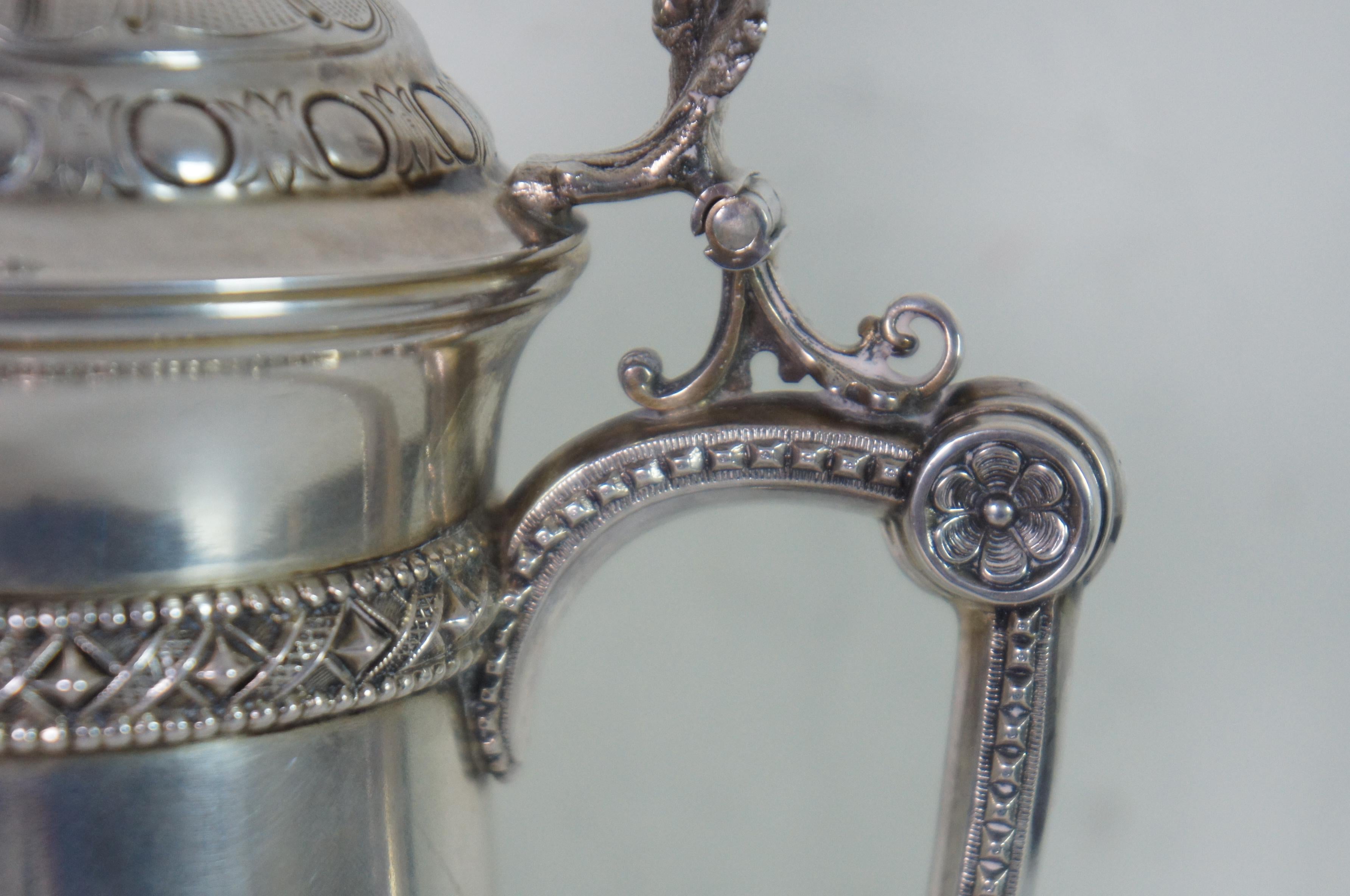 Antique 19th Century Dutch 800 Silver Baroque Figural Tankard Stein 835g For Sale 7