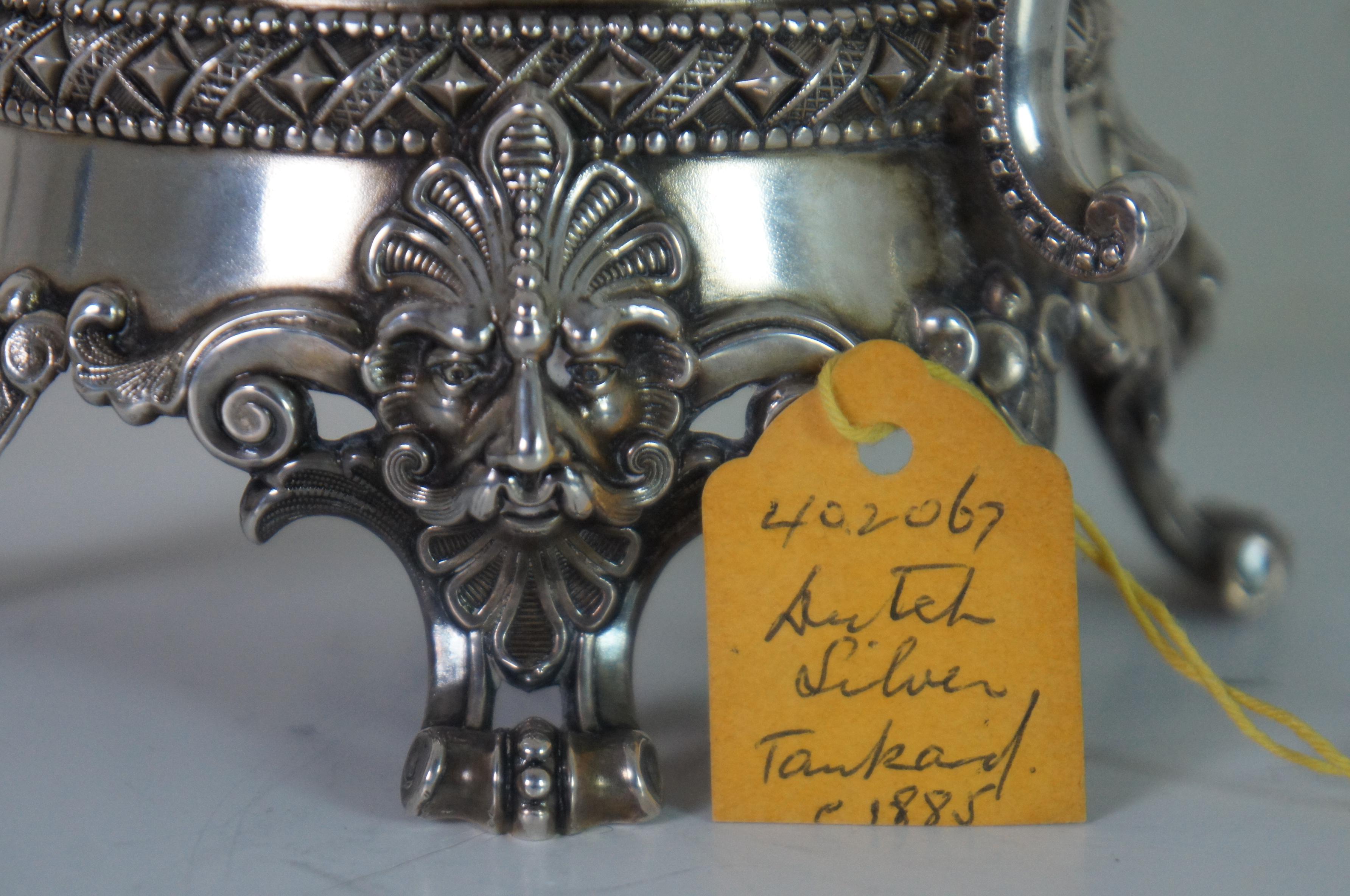 Antique 19th Century Dutch 800 Silver Baroque Figural Tankard Stein 835g For Sale 8