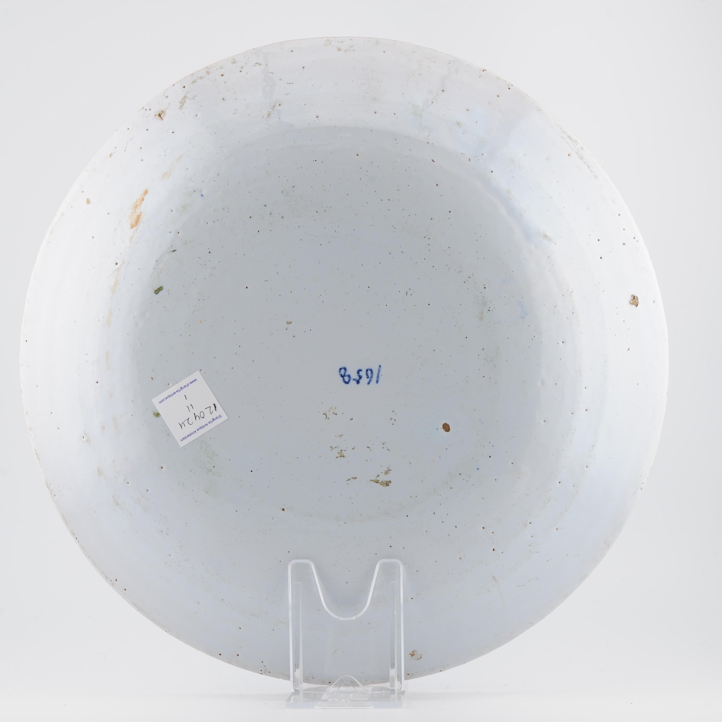 Ancienne assiette en faïence de Delft hollandaise du 19ème siècle Porceleine Klauw en vente 5