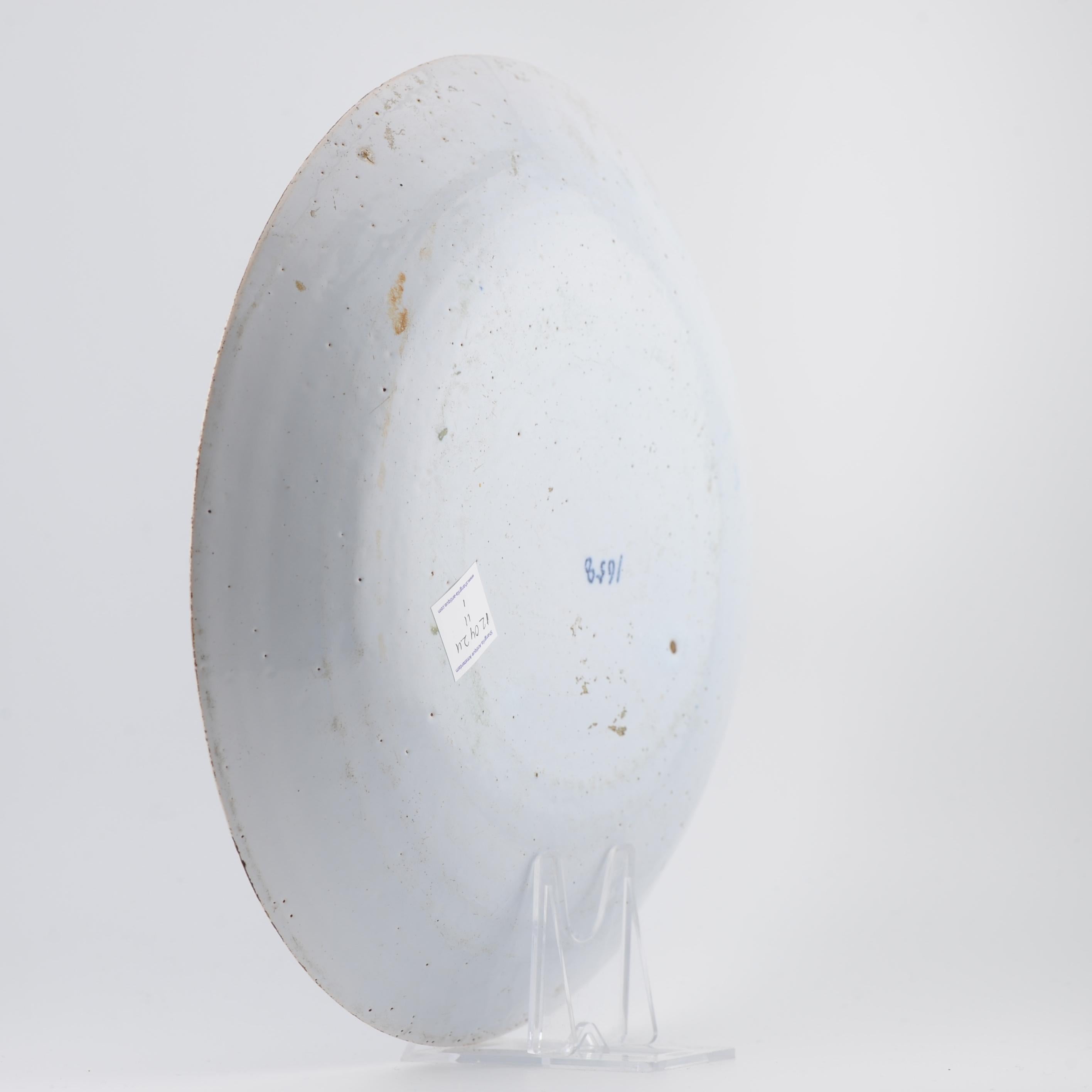 Ancienne assiette en faïence de Delft hollandaise du 19ème siècle Porceleine Klauw en vente 2