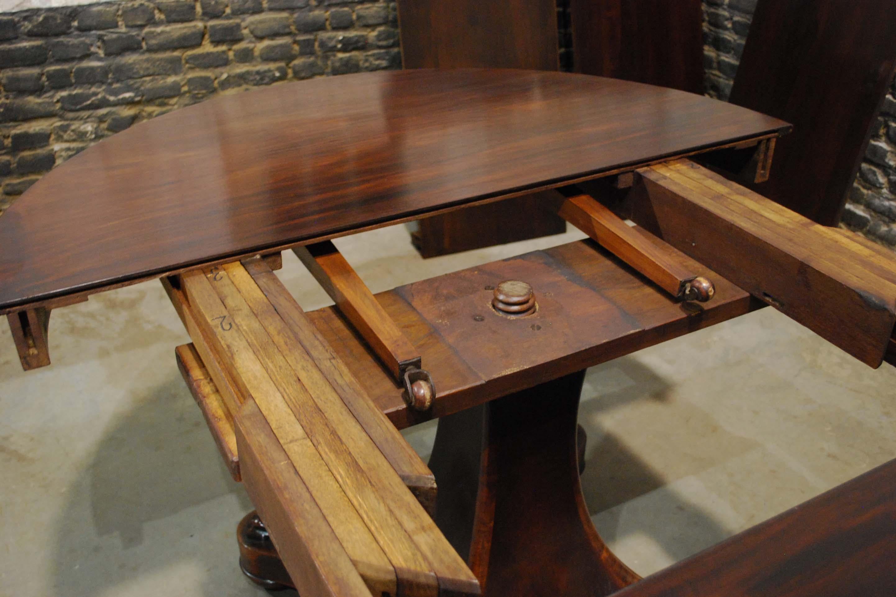 Antique 19th century Dutch Empire Extendable Mahogany Dining Table 8