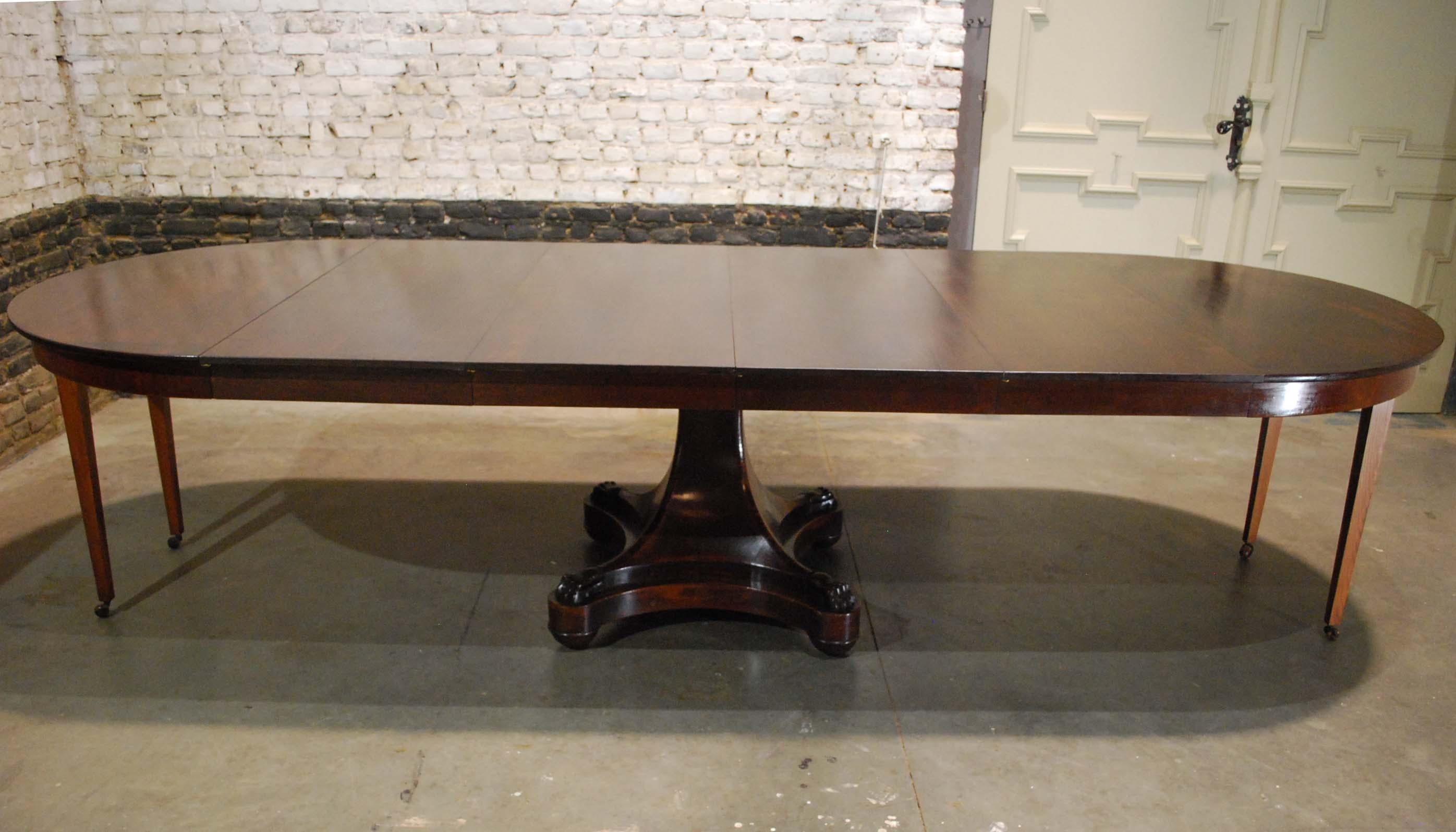 Antique 19th century Dutch Empire Extendable Mahogany Dining Table 9