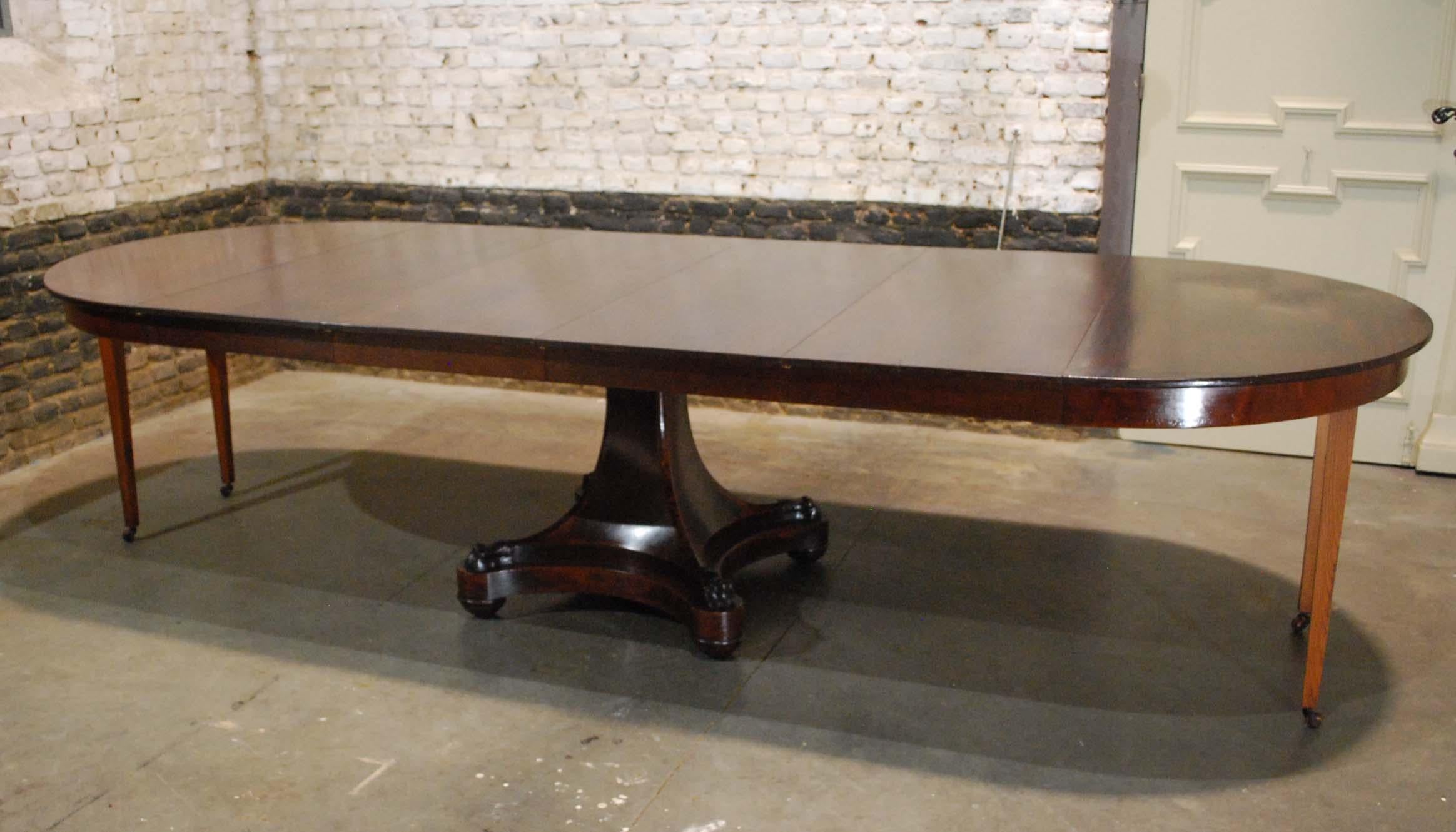 Antique 19th century Dutch Empire Extendable Mahogany Dining Table 10