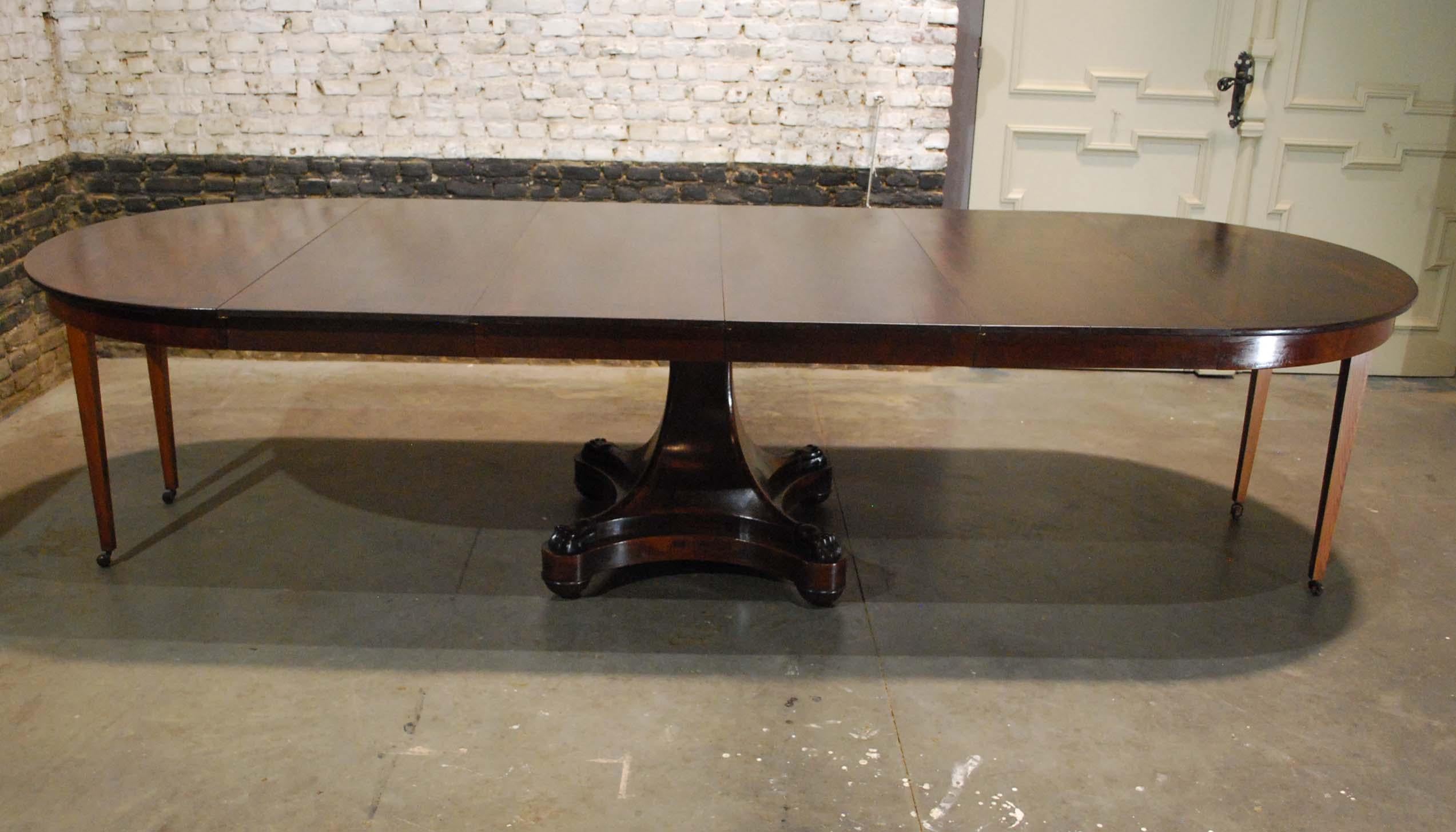 Antique 19th century Dutch Empire Extendable Mahogany Dining Table 11