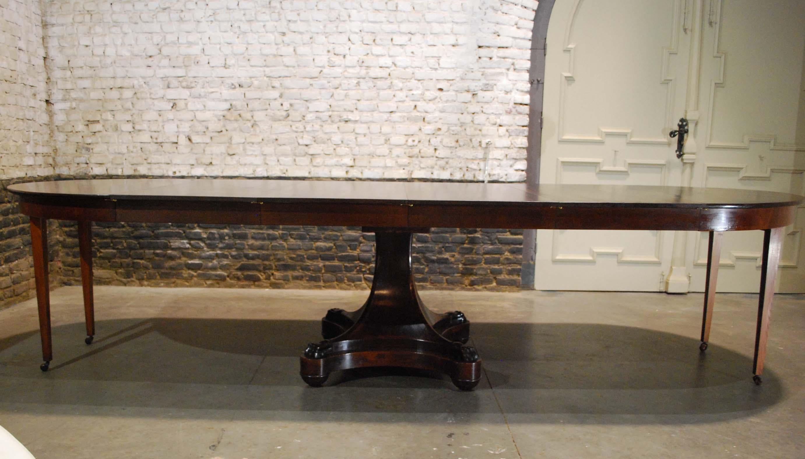 Antique 19th century Dutch Empire Extendable Mahogany Dining Table 12