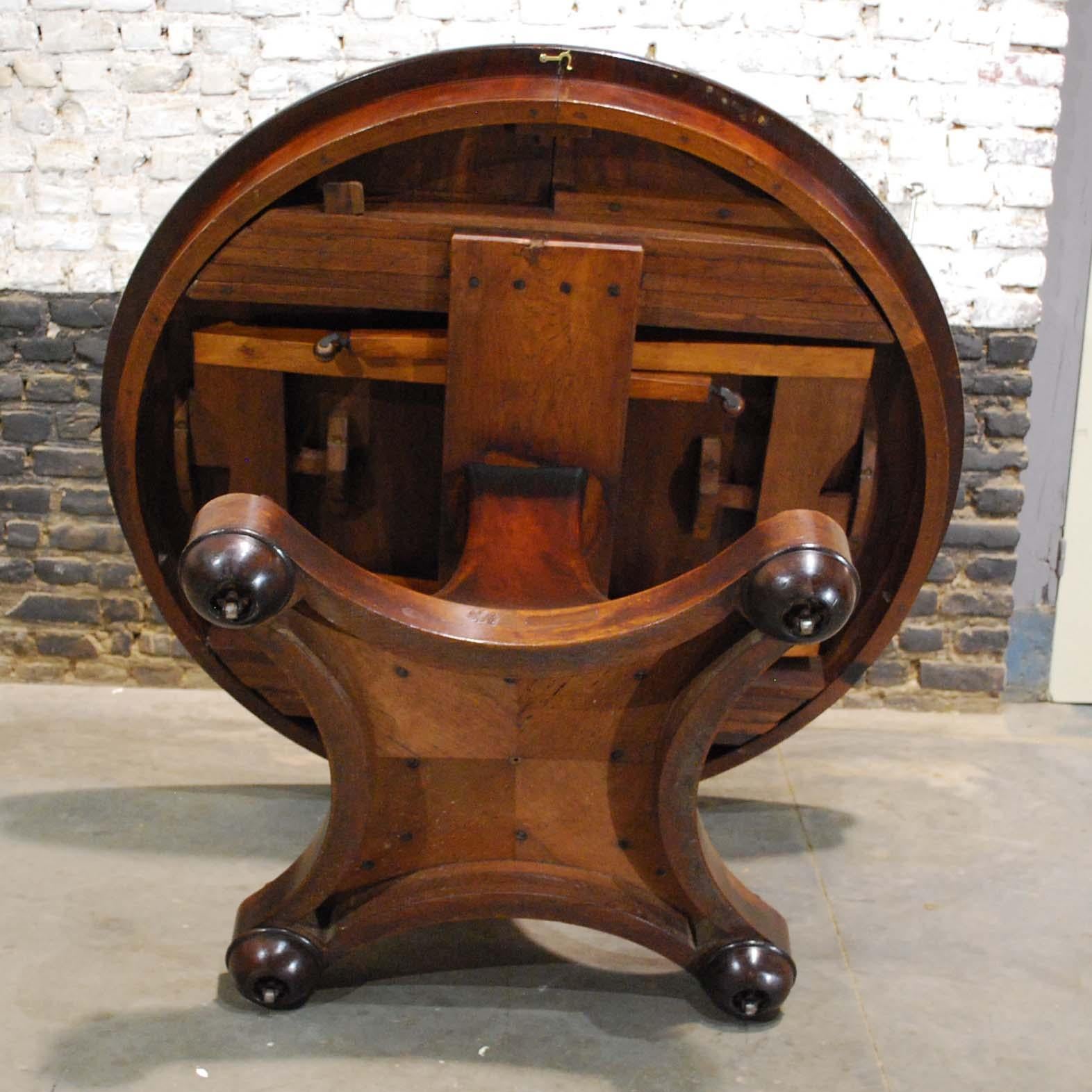 Oak Antique 19th century Dutch Empire Extendable Mahogany Dining Table