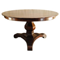 Antique 19th Century Dutch Empire Mahogany Dining Table