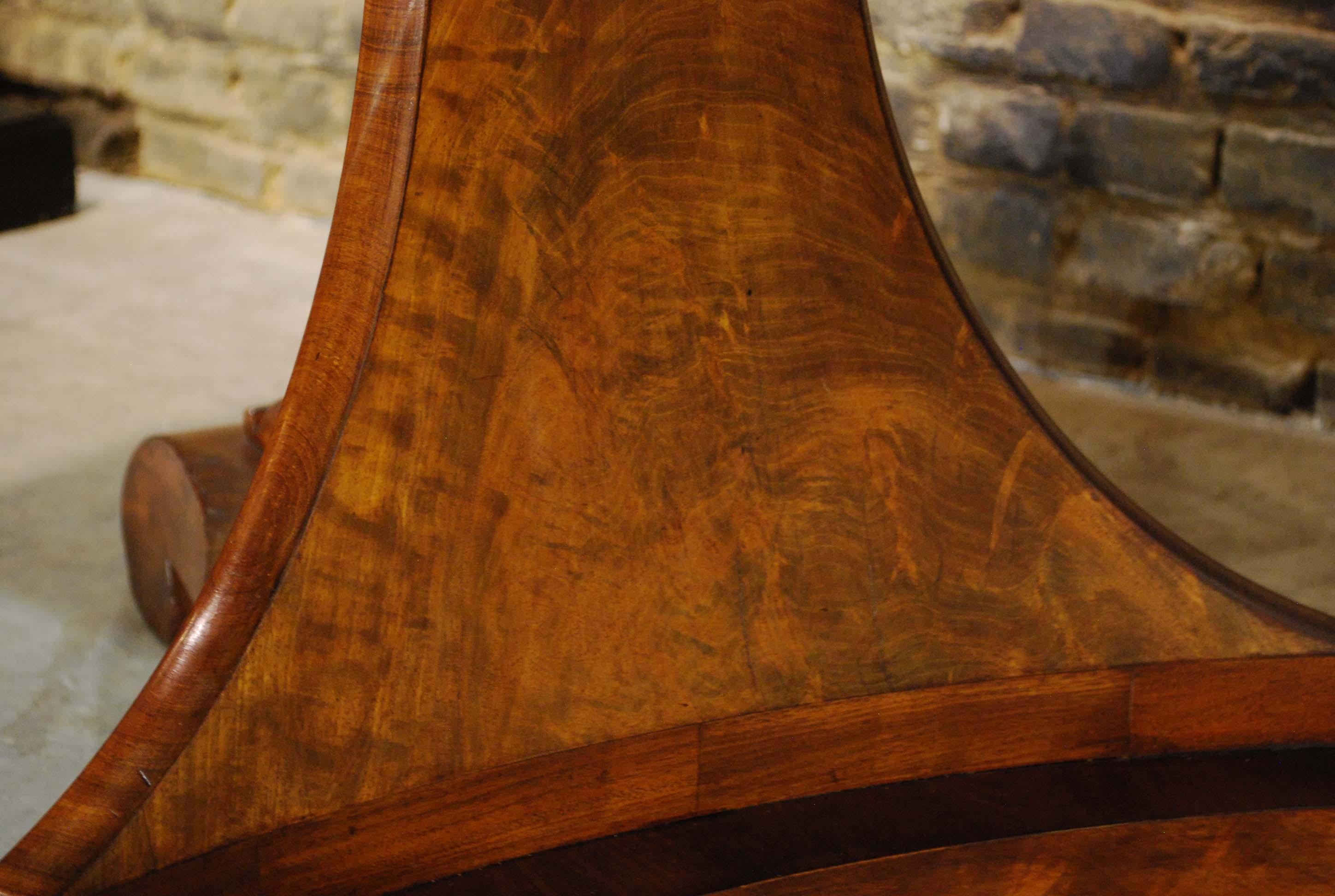 Antique 19th Century Dutch Empire Round Mahogany Dining Table 1