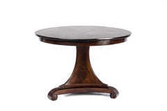 Antique 19th Century Dutch Empire Warm Brown Round Mahogany Dining Table
