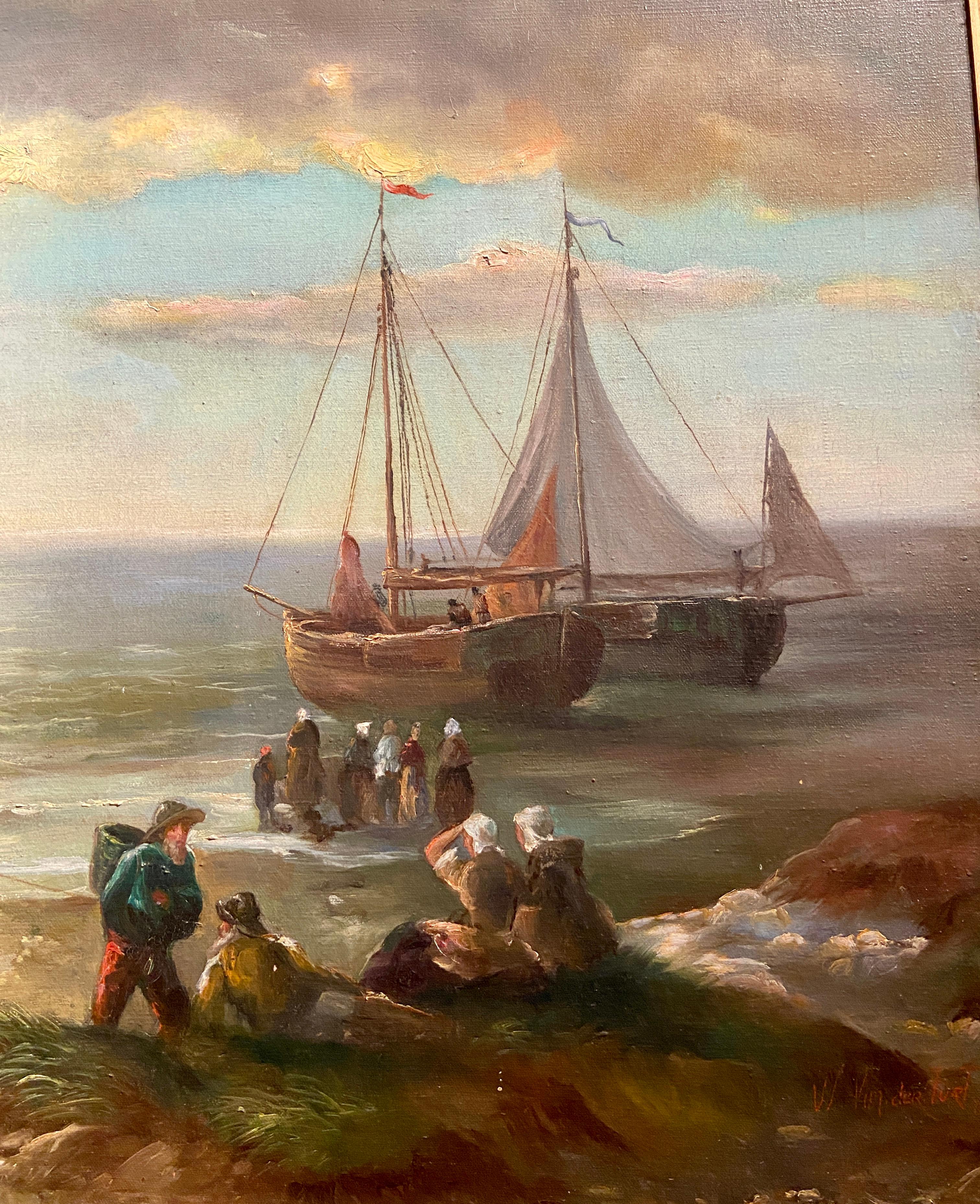 Antique 19th Century Dutch Oil on Canvas 