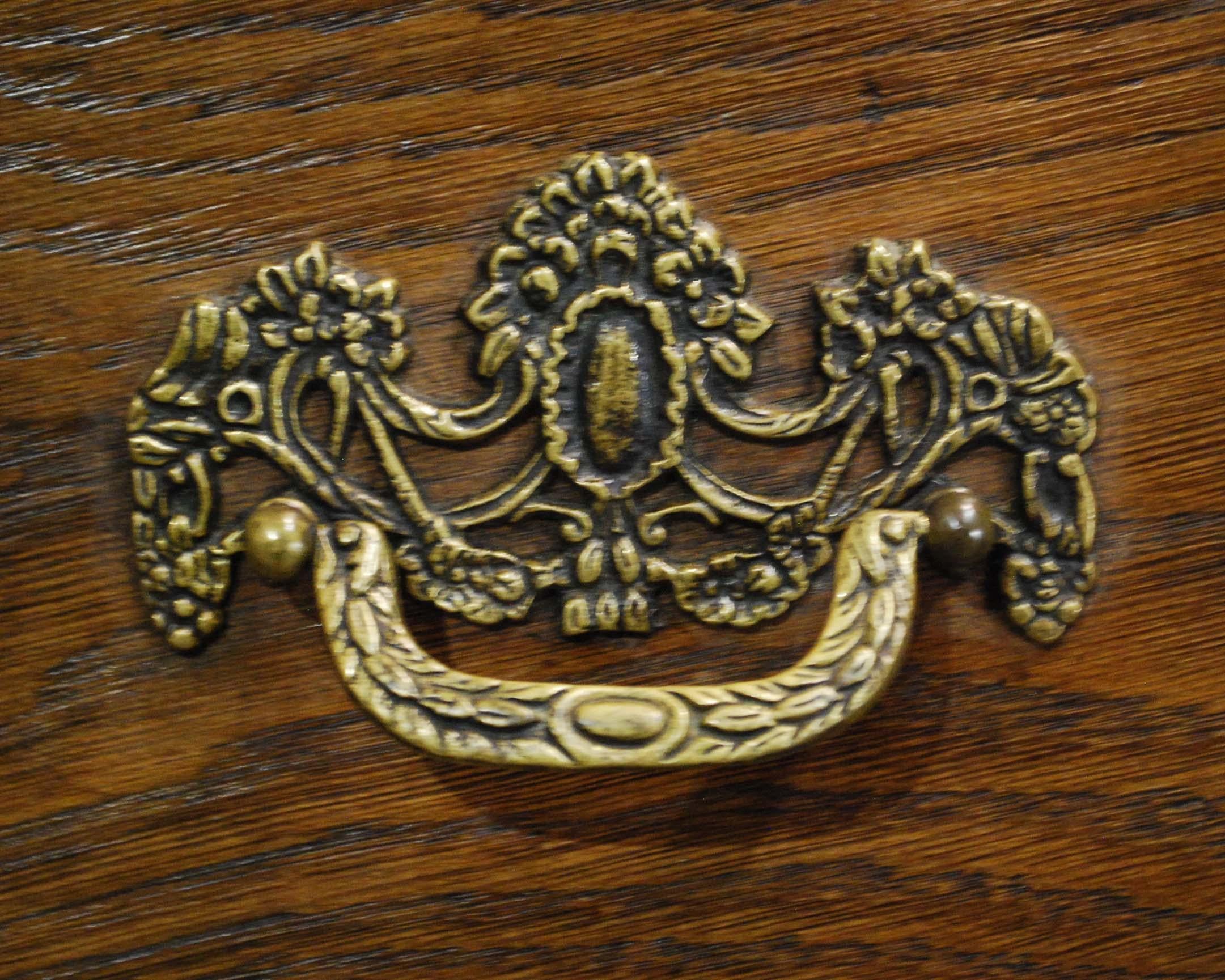 Antique 19th Century Dutch Solid Oak Empire or Louis Seize Cabinet For Sale 3
