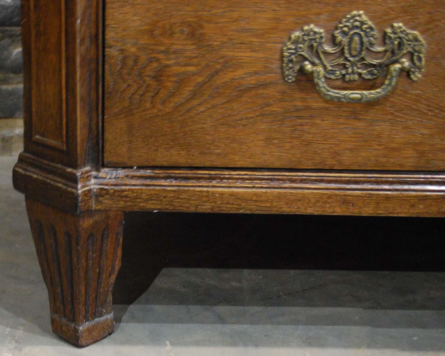 Antique 19th Century Dutch Solid Oak Empire or Louis Seize Cabinet For Sale 4