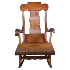 Antique 19th Century Early American Maple Bentwood Rocking Arm Chair