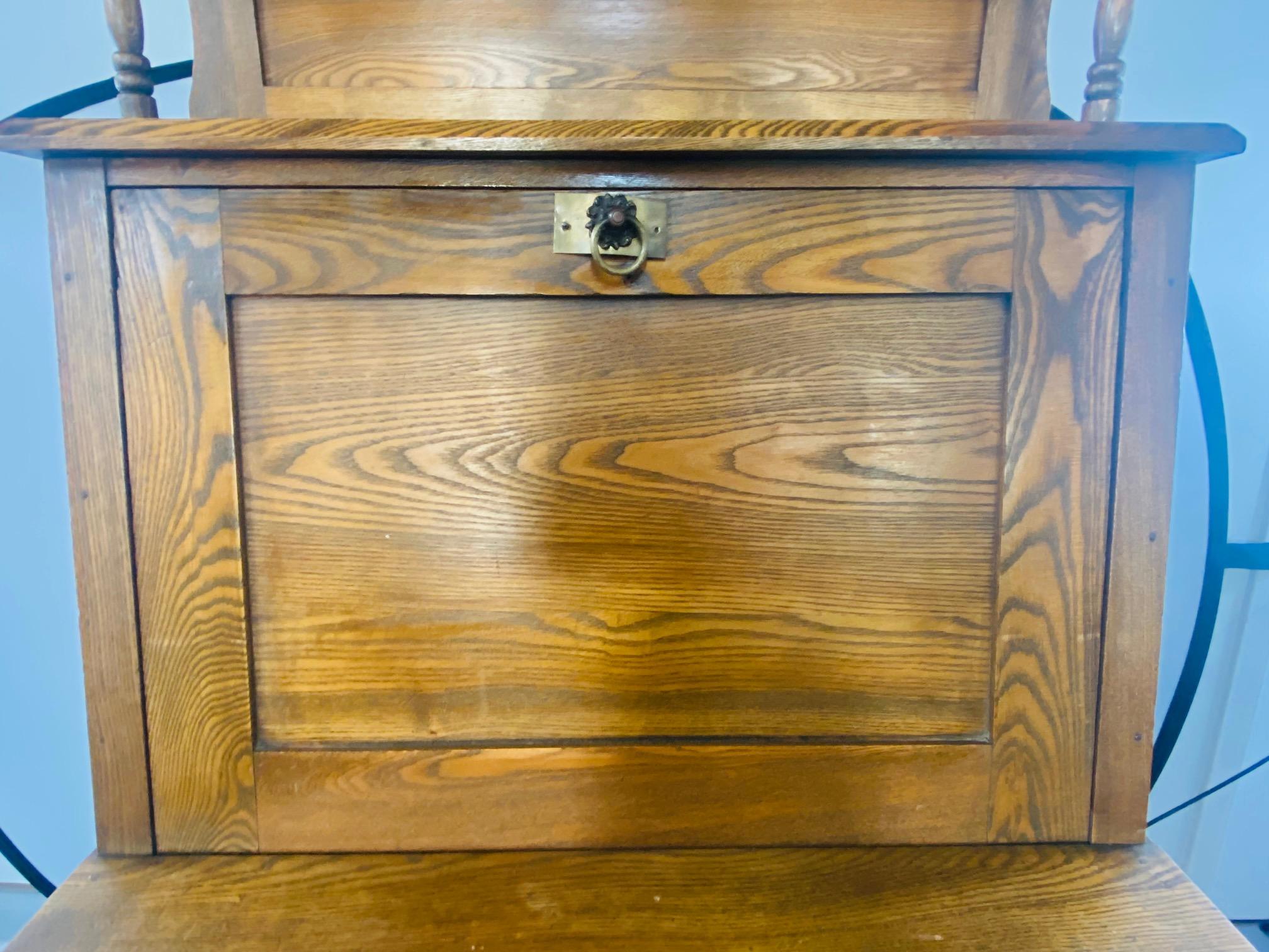 Antique 19th Century Early American Oak Secretary Desk 4