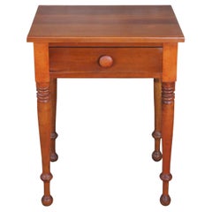 Antique 19th Century Early American Primitive Cherry Side Accent Table Nightstan