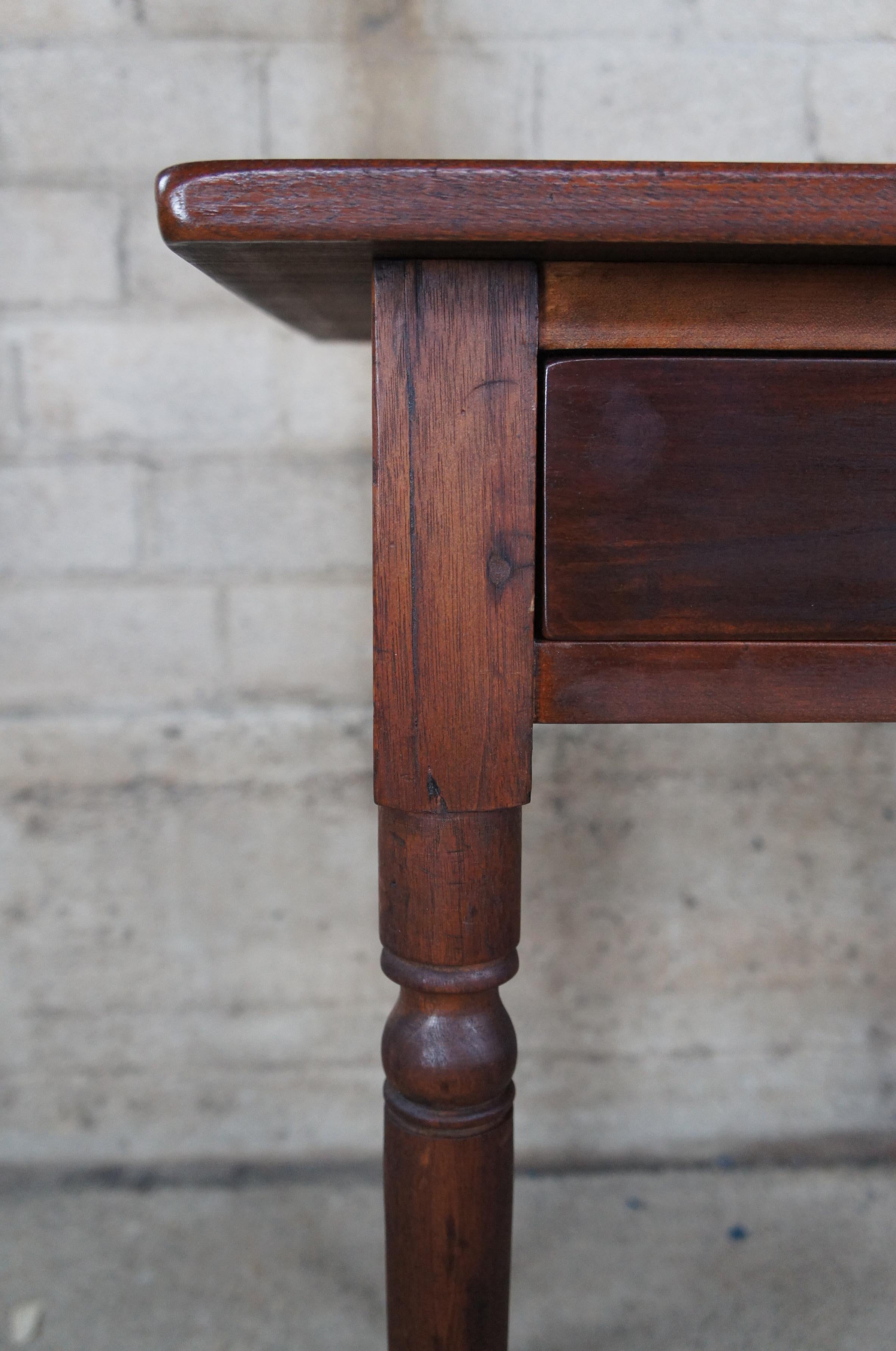 Antique 19th Century Early American Primitive Walnut Side End Accent Table Desk 7