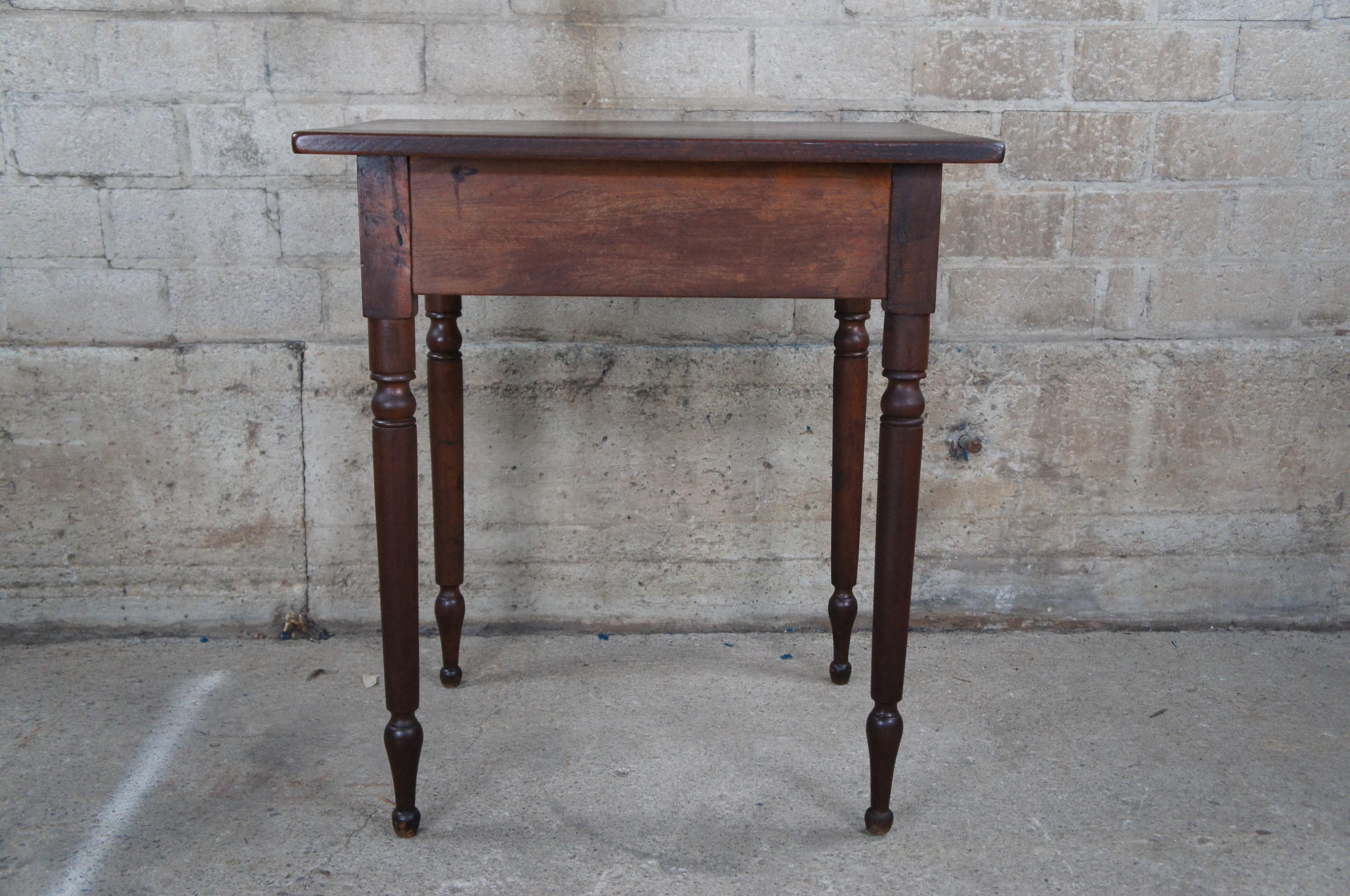 Antique 19th Century Early American Primitive Walnut Side End Accent Table Desk 2